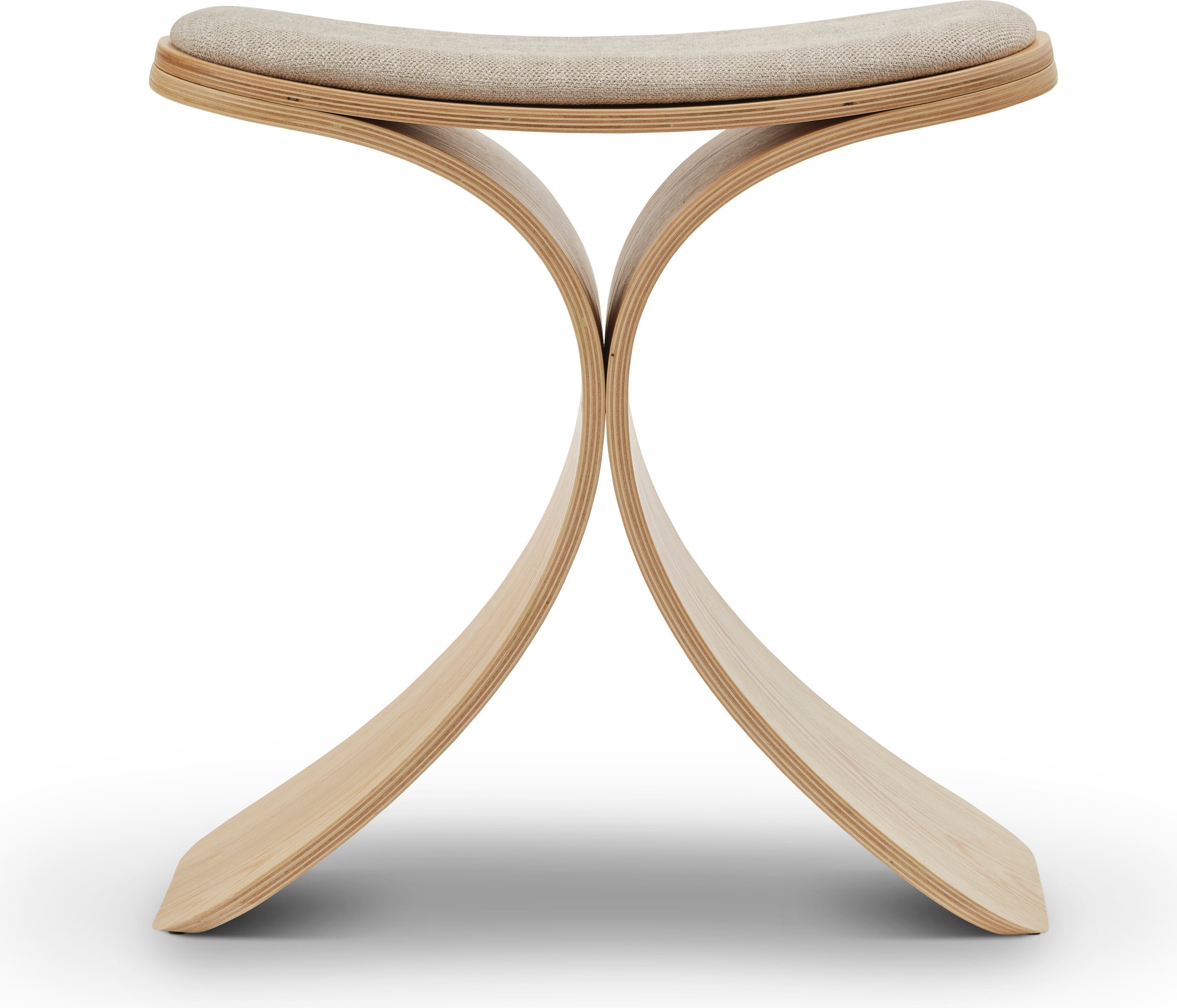 Stołek Luno 45 cm beżowy jasny dąb siedzisko tapicerowane