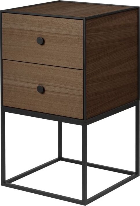 Szafka Frame 35 ciemny dąb na stelażu z 2 szufladami