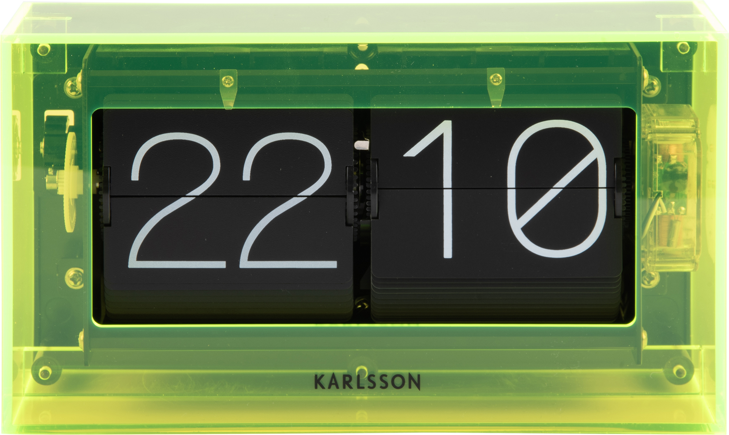 Zegar Boxed Flip żółty akrylowy