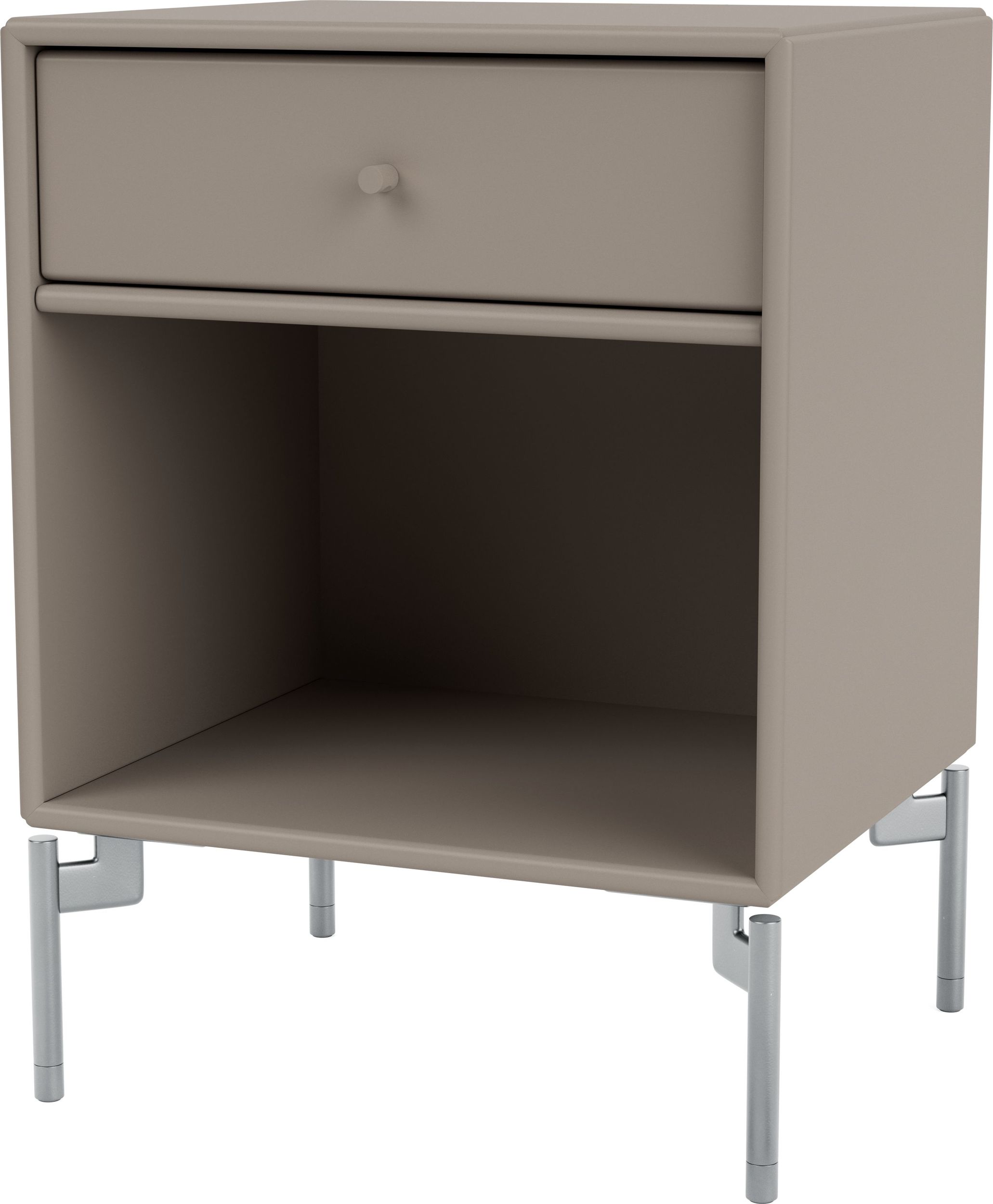 Szafka nocna Dream truflowa na chromowanych nogach