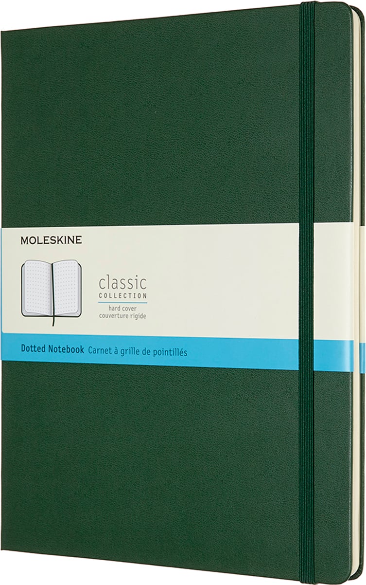 Notes w kropki Moleskine Classic XL 192 strony zieleń leśna twarda oprawa
