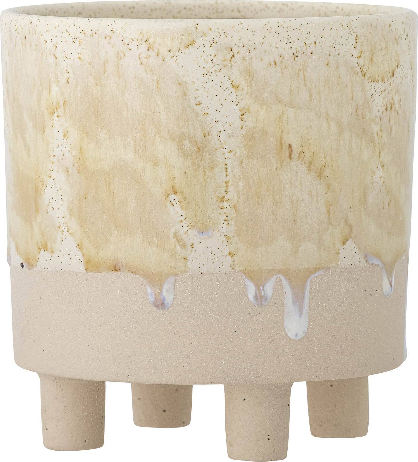 Osłonka na doniczkę Imoa 15,5 cm żółta na nóżkach