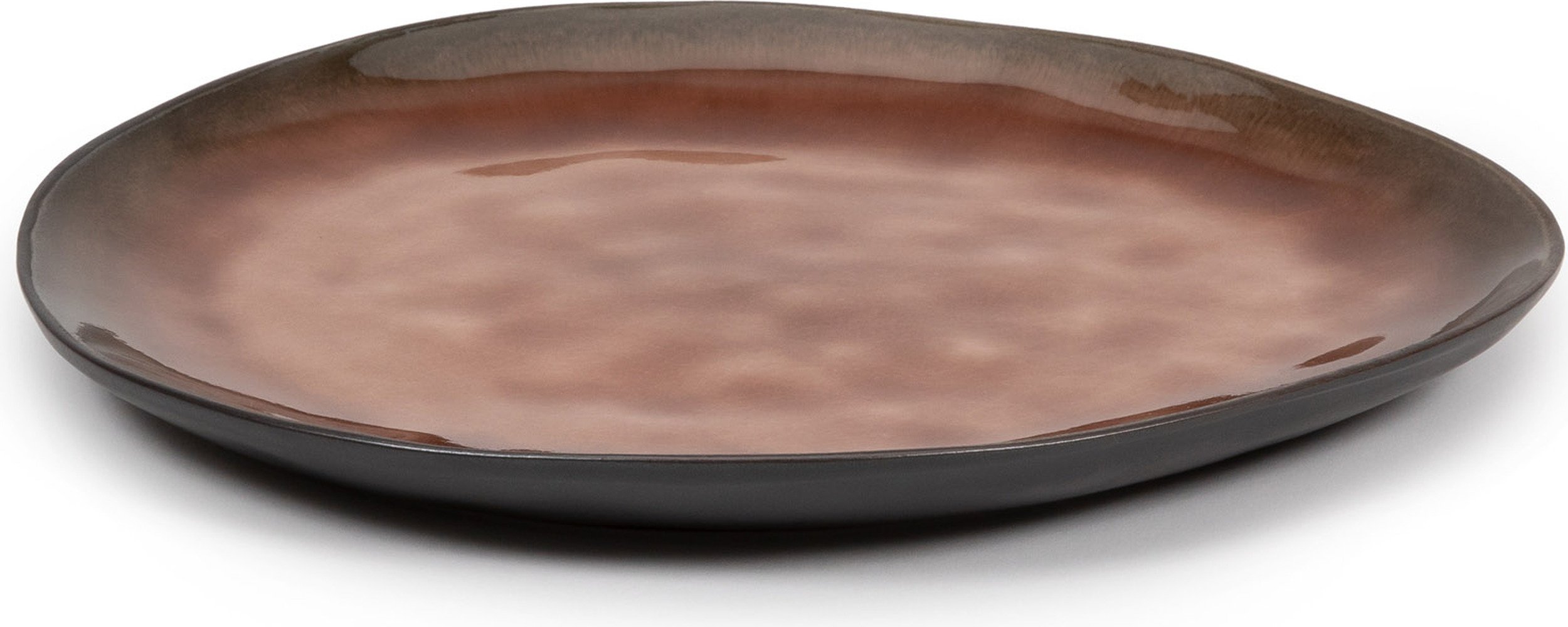 Talerz śniadaniowy Pure owalny 20 cm brązowy