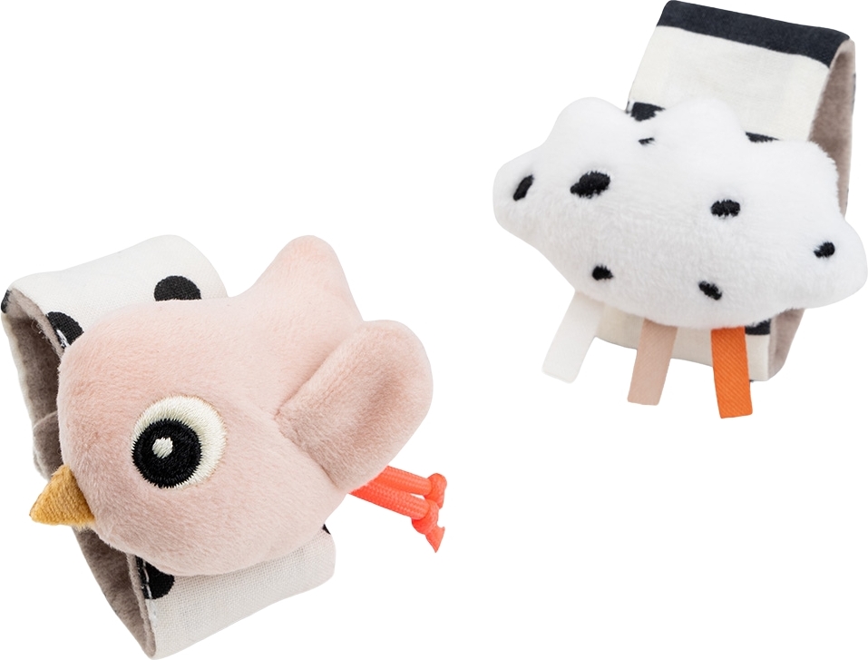 Grzechotki Happy Clouds różowe 2 szt.