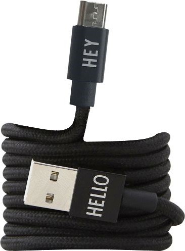 Kabel micro USB Design Letters czarny