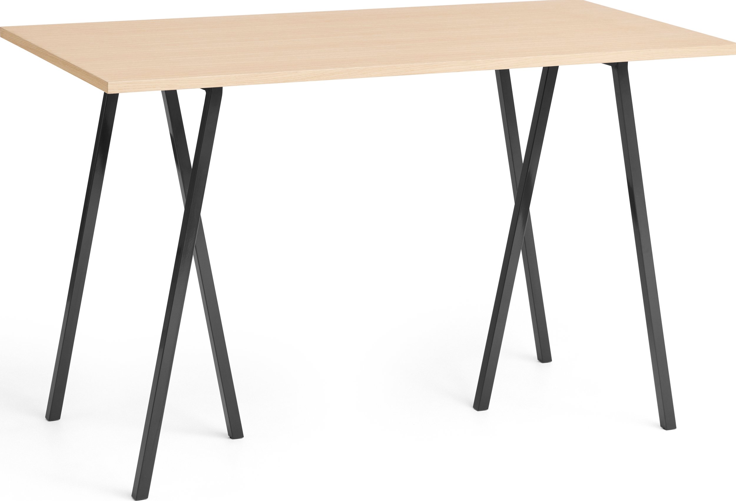 Stół Loop Stand wysoki 160 cm wzmocniony blat dąb lakierowany nogi czarne