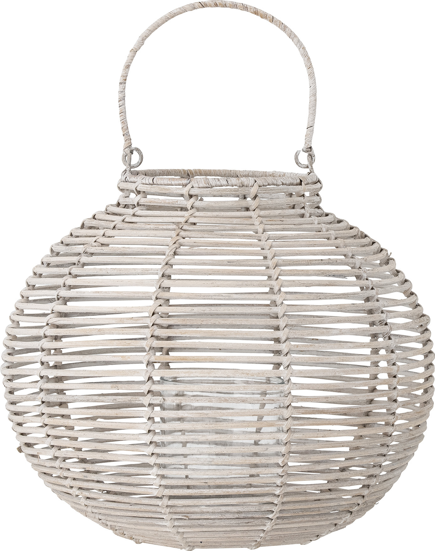 Lampion Malua 36 cm biały rattanowy