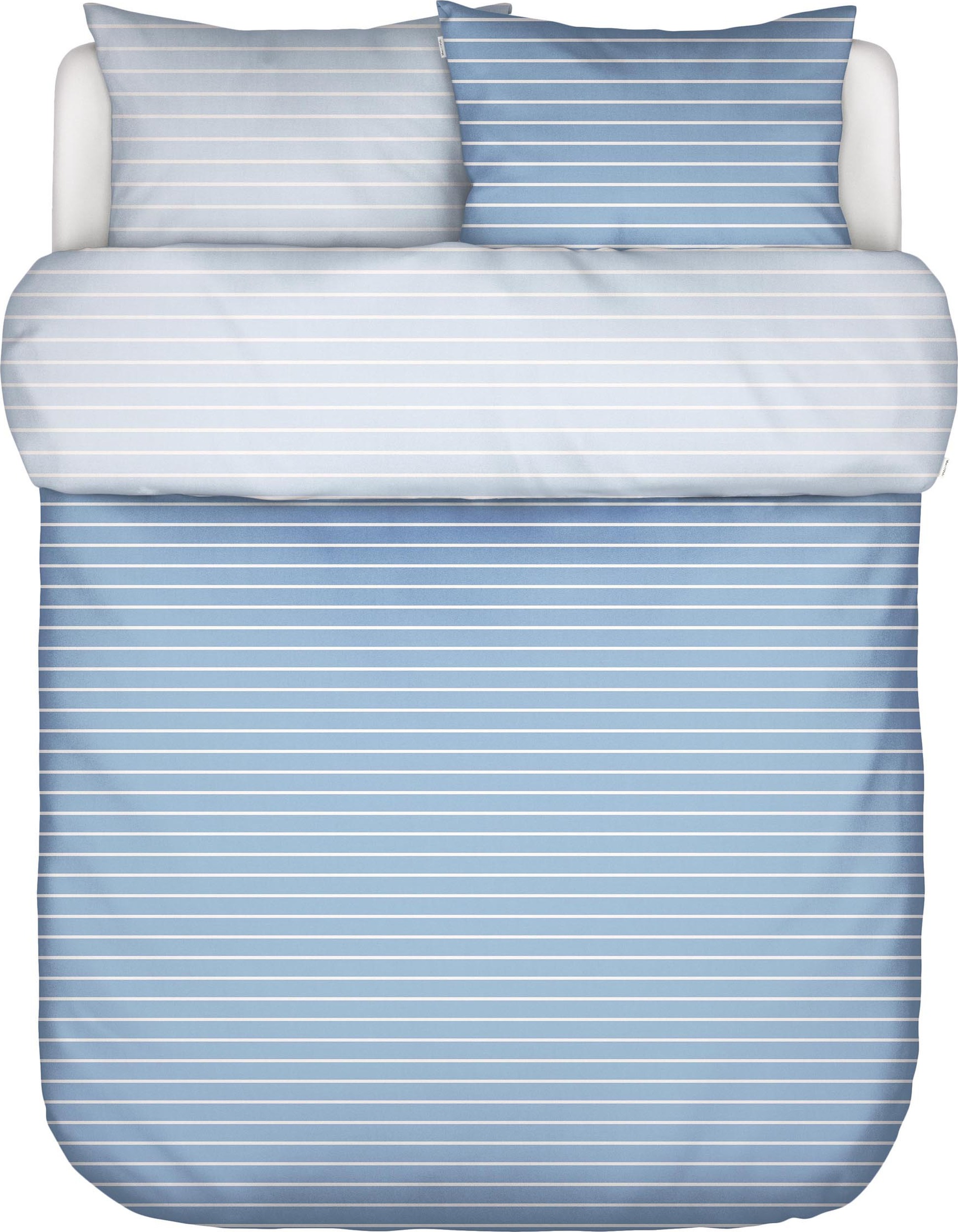 Pościel Thyra 200 x 220 cm niebieska z 2 poszewkami na poduszki 60 x 70 cm zapięcie flap