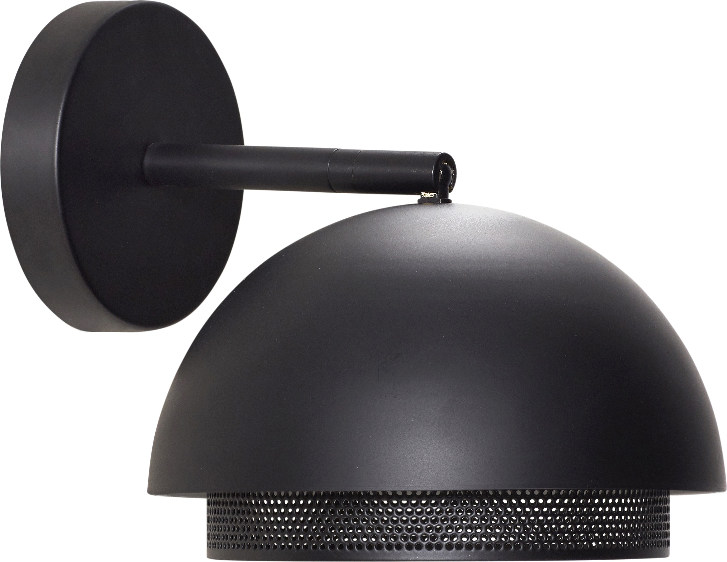 Kinkiet Hübsch czarny z ażurowym dołem