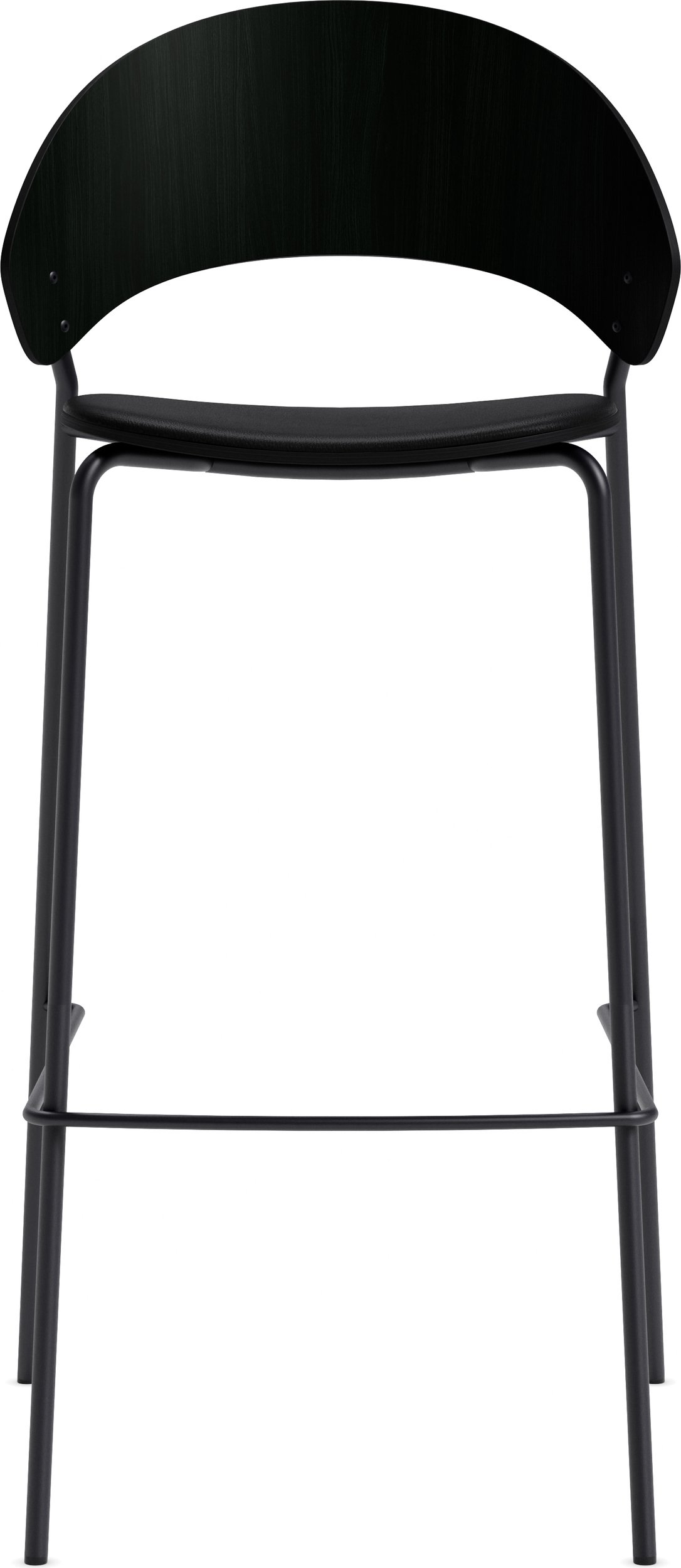 Stołek barowy Dosina 75 cm czarne siedzisko tapicerowane