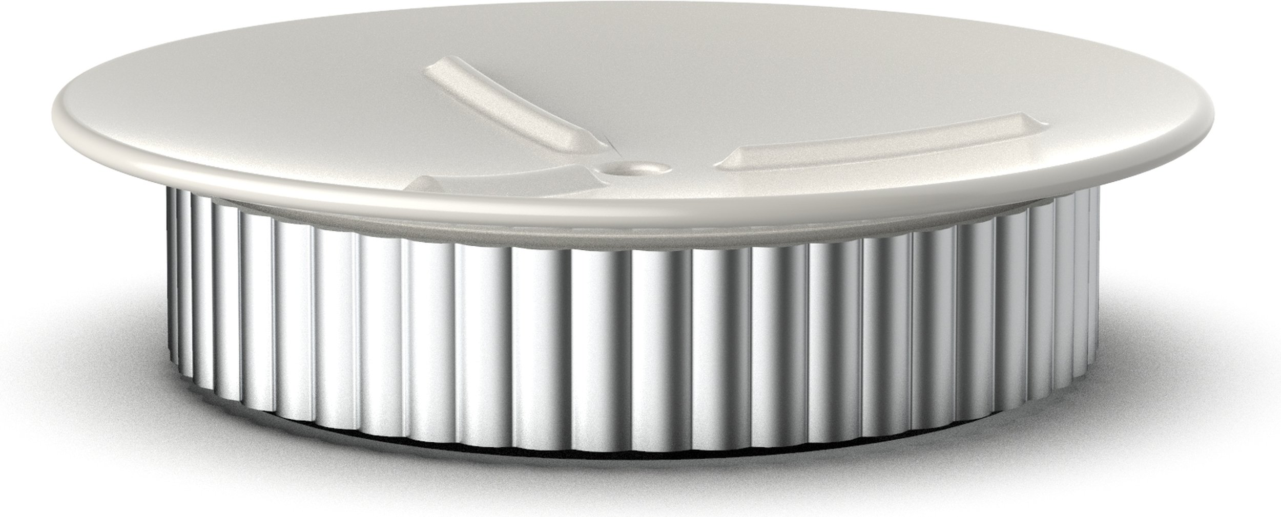 Mydelniczka Of Line 12,5 cm kremowa ze srebrną podstawą