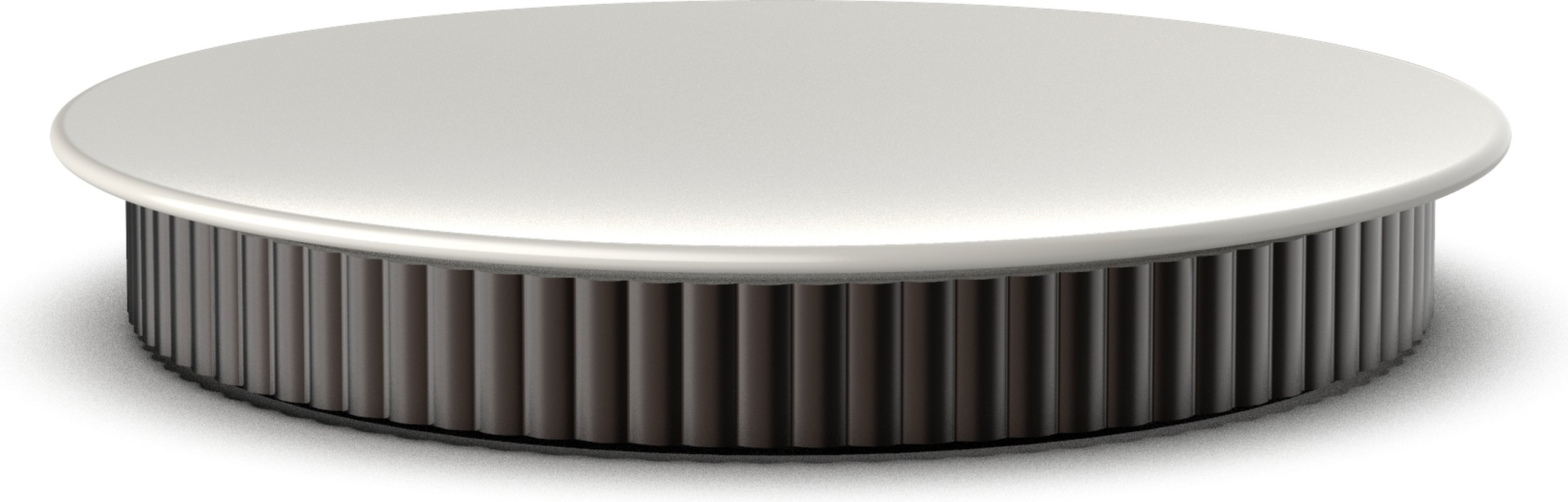 Taca łazienkowa Of Line 18 cm kremowa z brązową podstawą