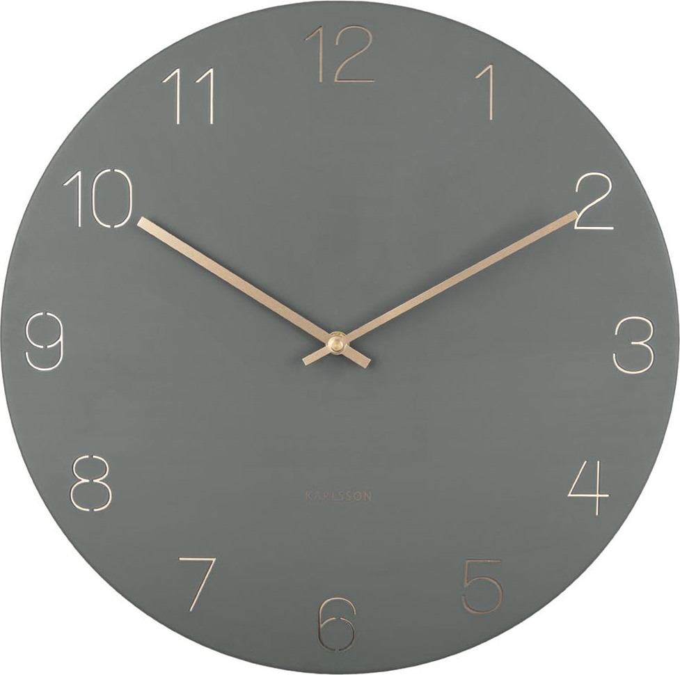 Zegar ścienny Charm Numbers 40 cm zielony