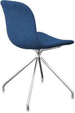 Krzesło Troy 4 star tapicerowane chromowana rama niebieskie