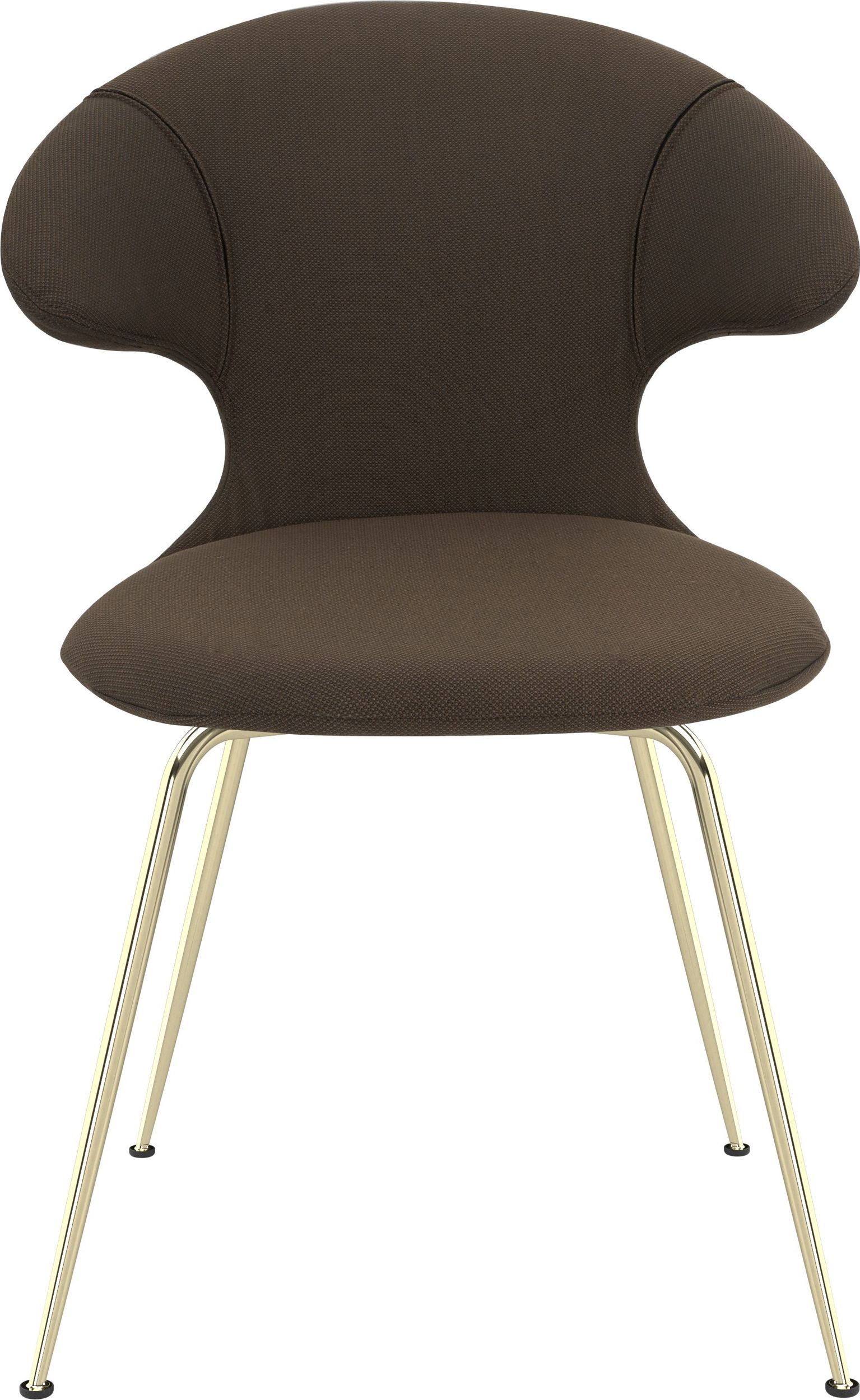 Krzesło Time Flies ciemnobrązowe na mosiężnych nogach