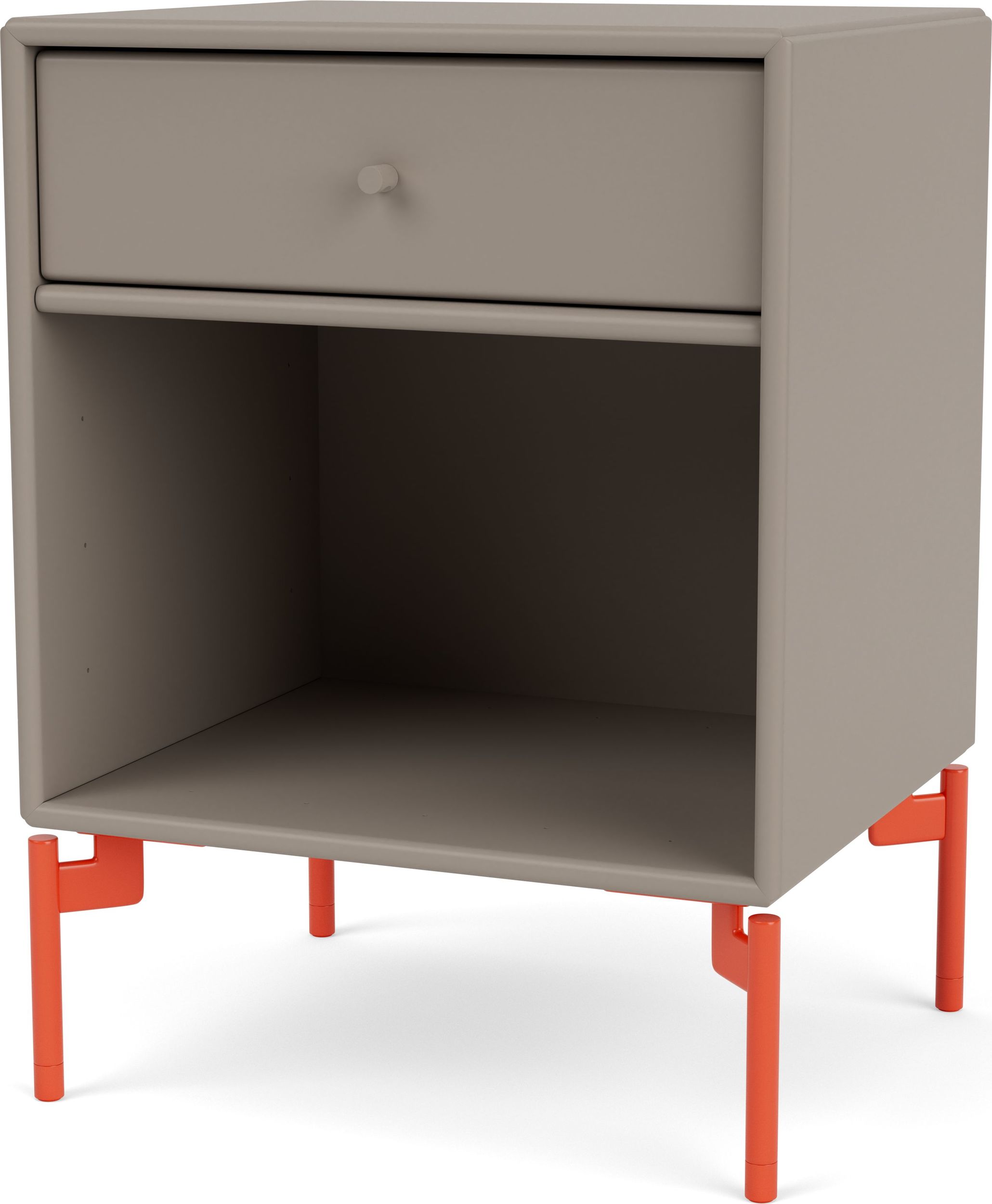 Szafka nocna Dream truflowa na czerwonych nogach