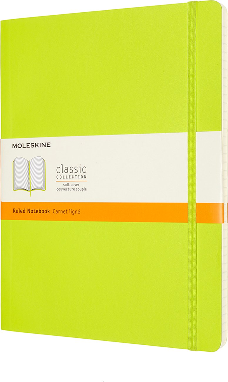Notes w linię Moleskine w miękkiej oprawie XL limonkowy