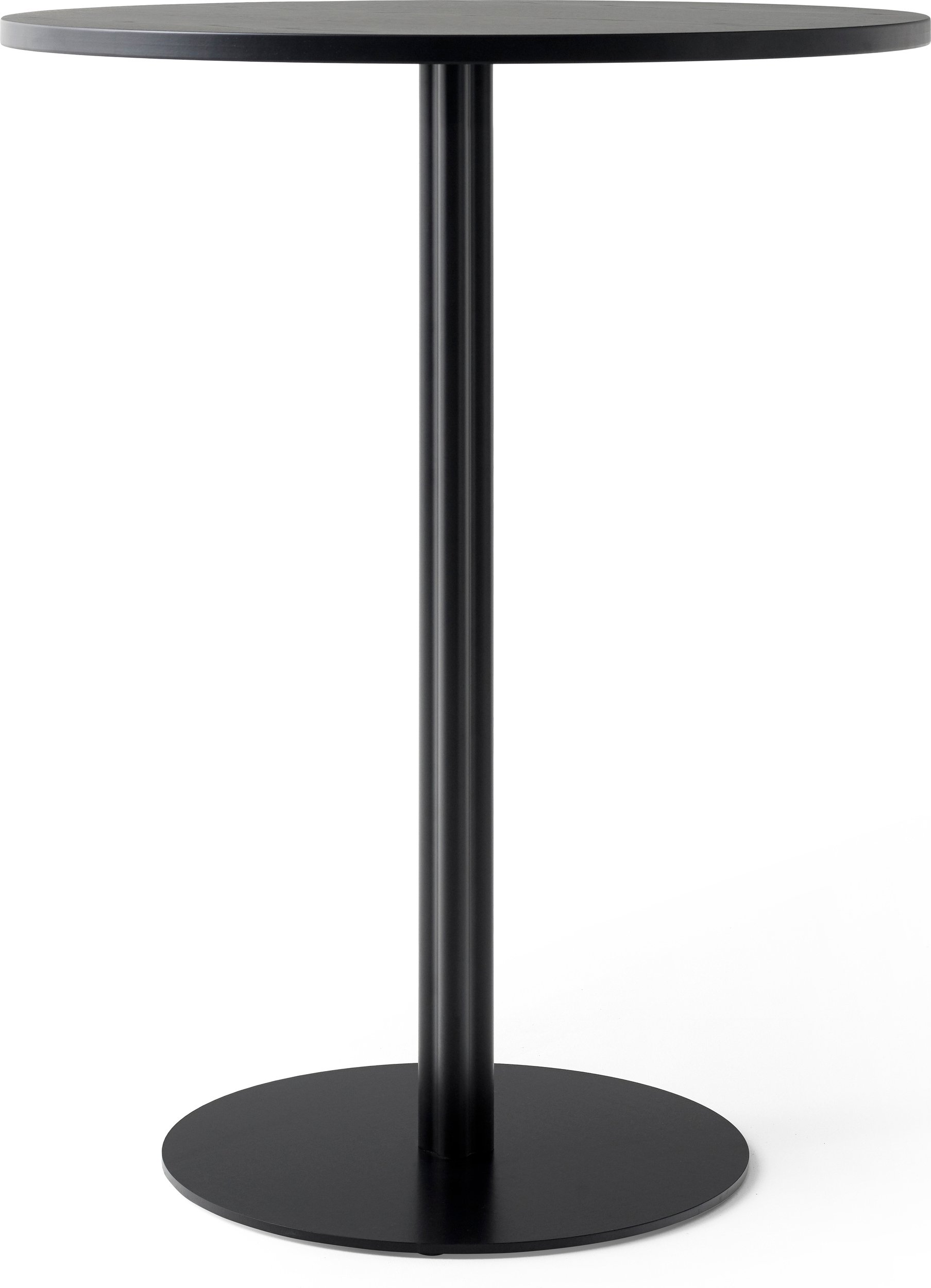 Stół barowy Harbour Column niski 80 cm czarny z blatem pokrytym linoleum