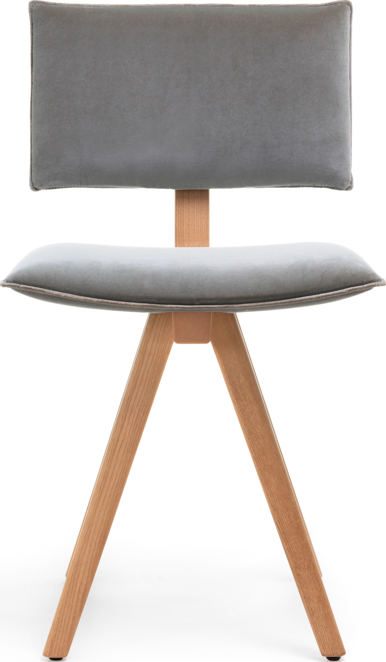 Krzesło Trave Rubelli Spritz 22 szare nogi dębowe
