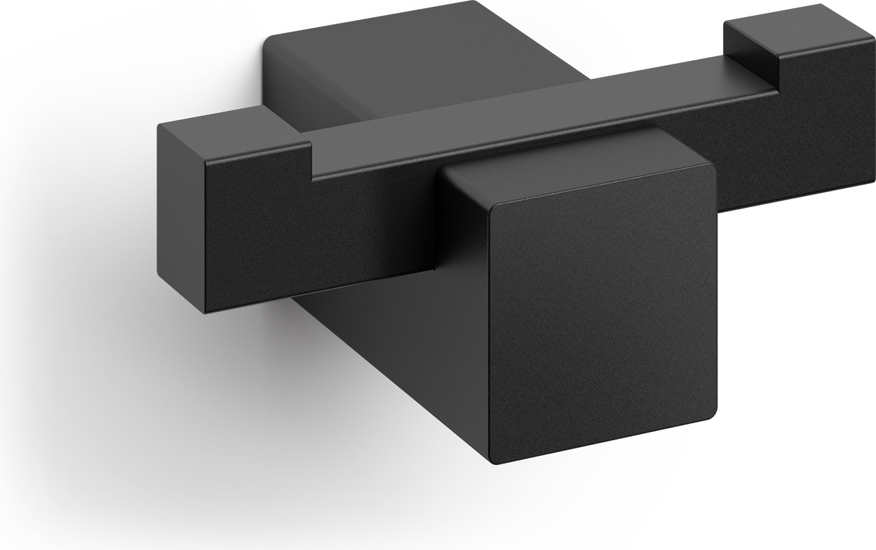 Wieszak łazienkowy Carvo podwójny stal malowana proszkowo czarny