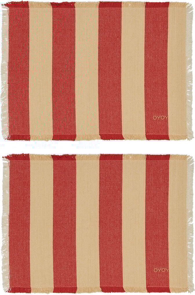 Podkładki pod talerze Toppu czerwono-beżowe 2 szt.