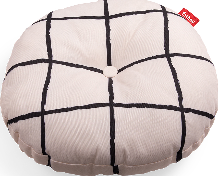 Poduszka Circle w kratkę jasnoróżowa