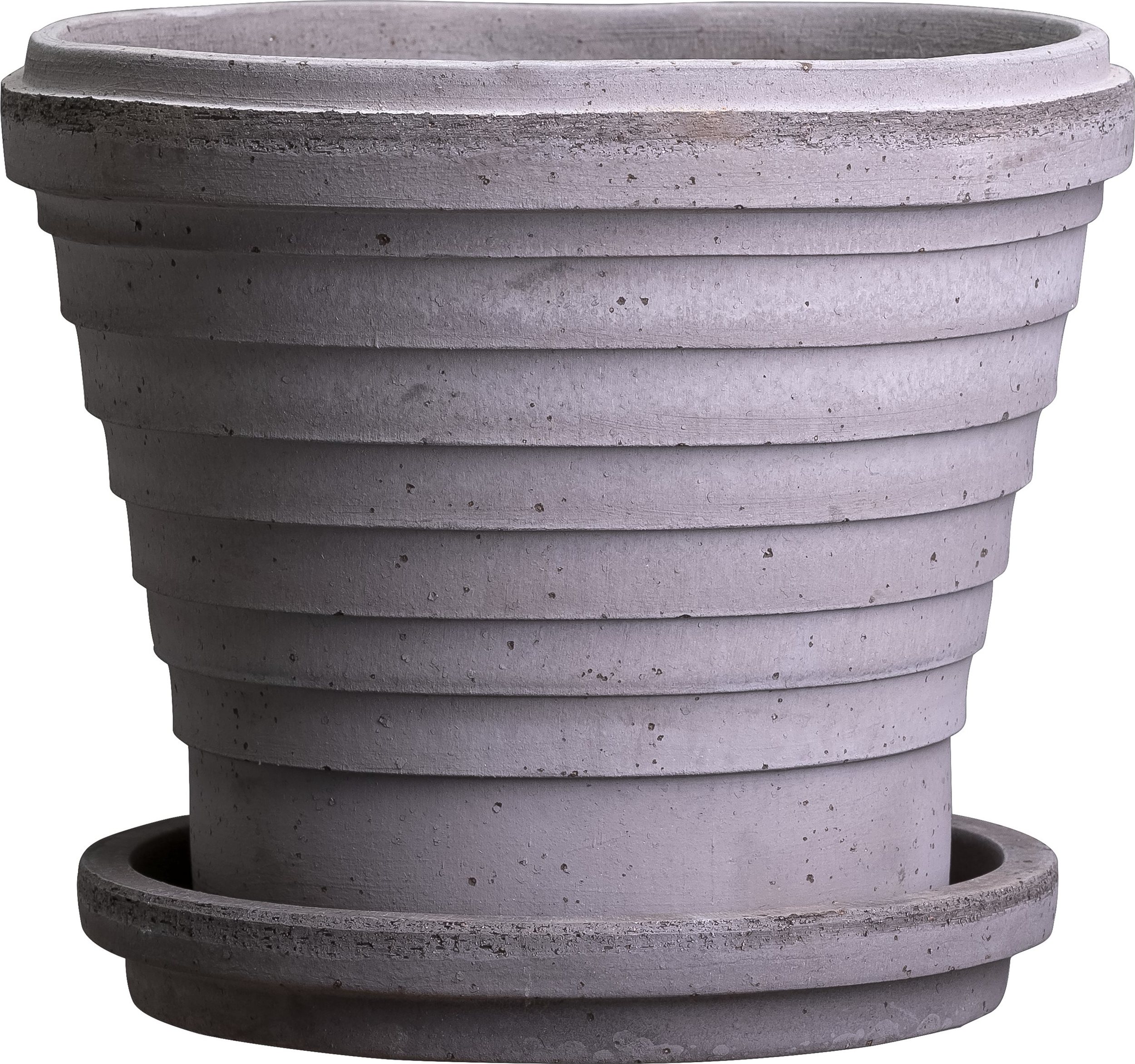 Doniczka Planet Neptune 21 cm szara z podstawką