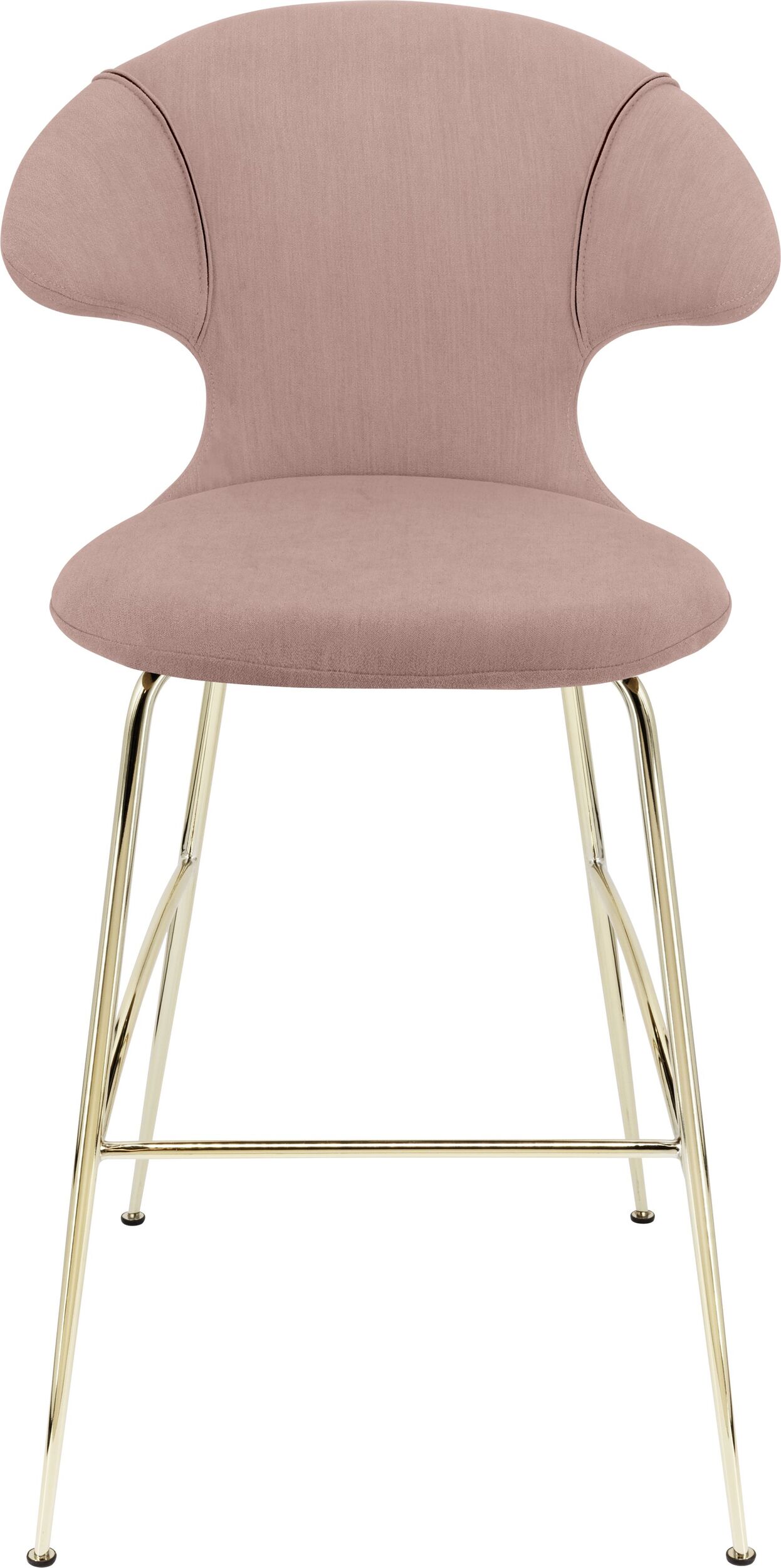 Krzesło barowe Time Flies różowe na mosiężnych nogach