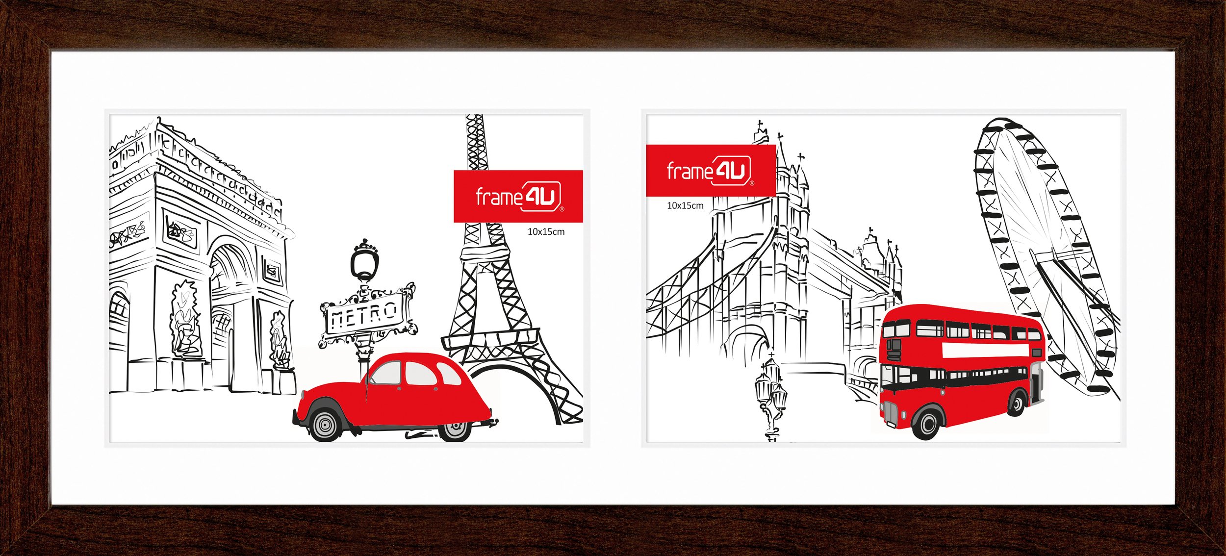 Ramka na zdjęcia Japan 15 x 37 cm ciemnobrązowa