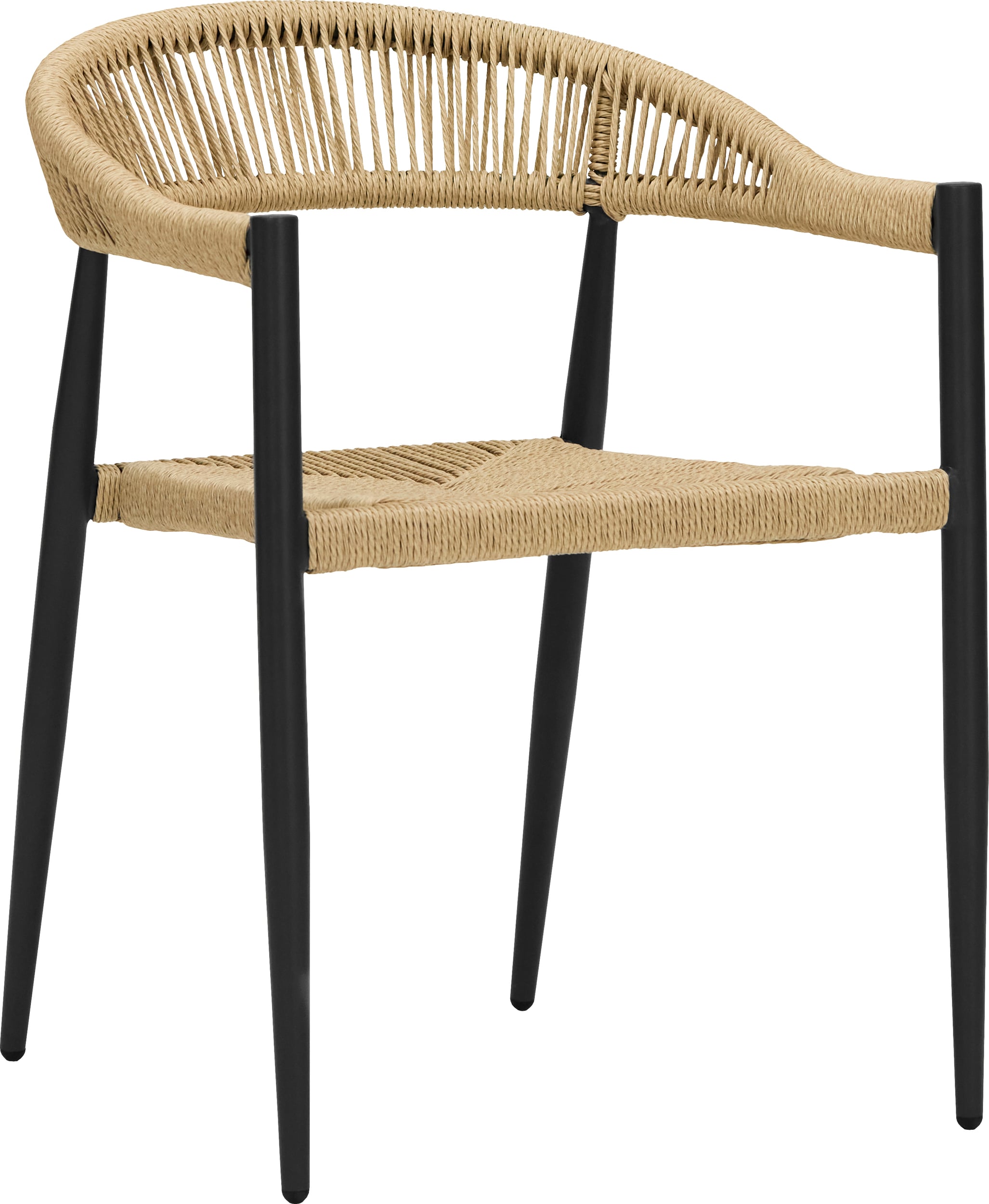 Krzesło ogrodowe HDCoon beżowo-czarne z podłokietnikami