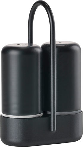 Solniczka i pieprzniczka Singles czarne na stojaku 3 el.