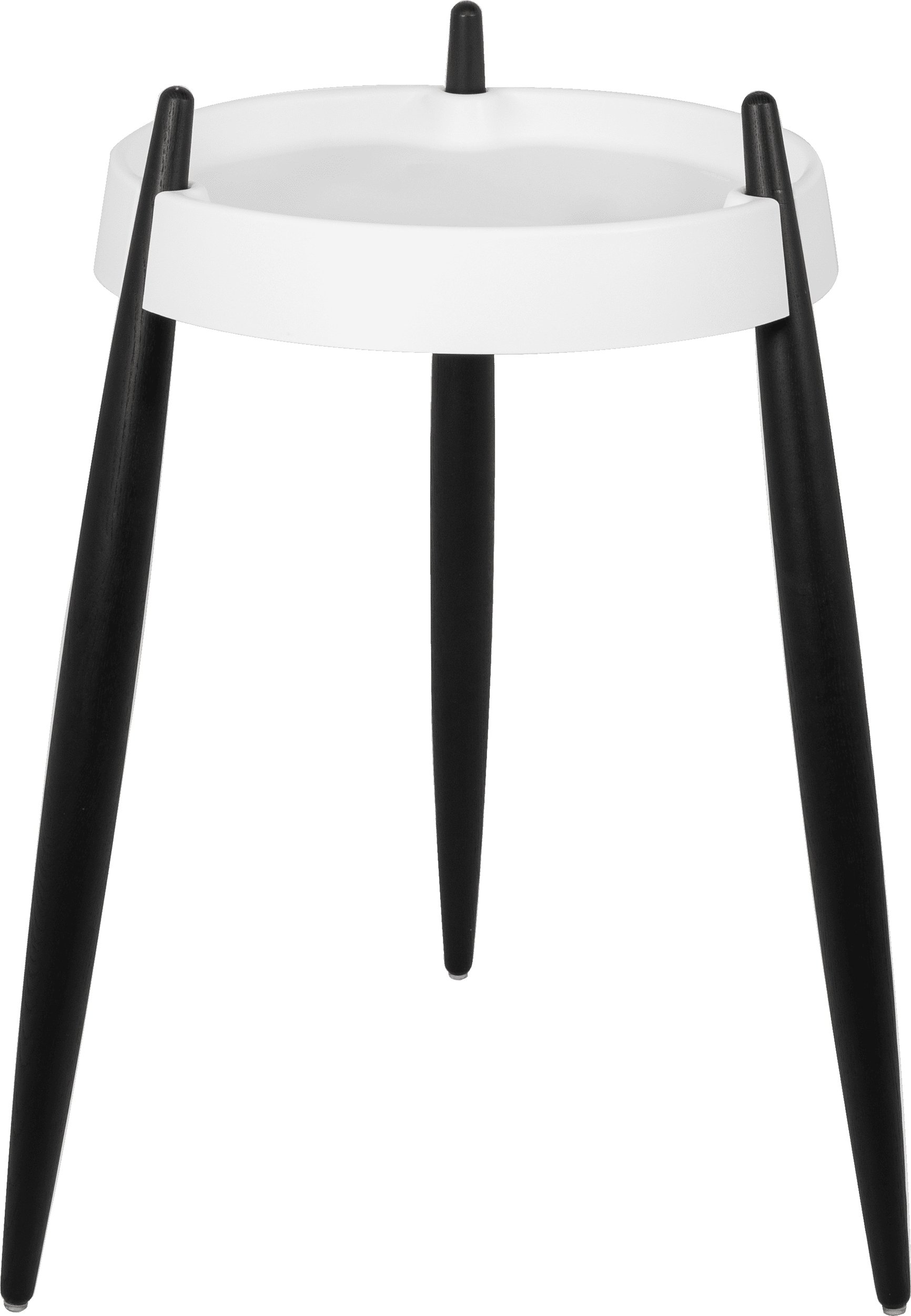 Stolik boczny Liolà 67 cm biały na czarnych jesionowych nogach