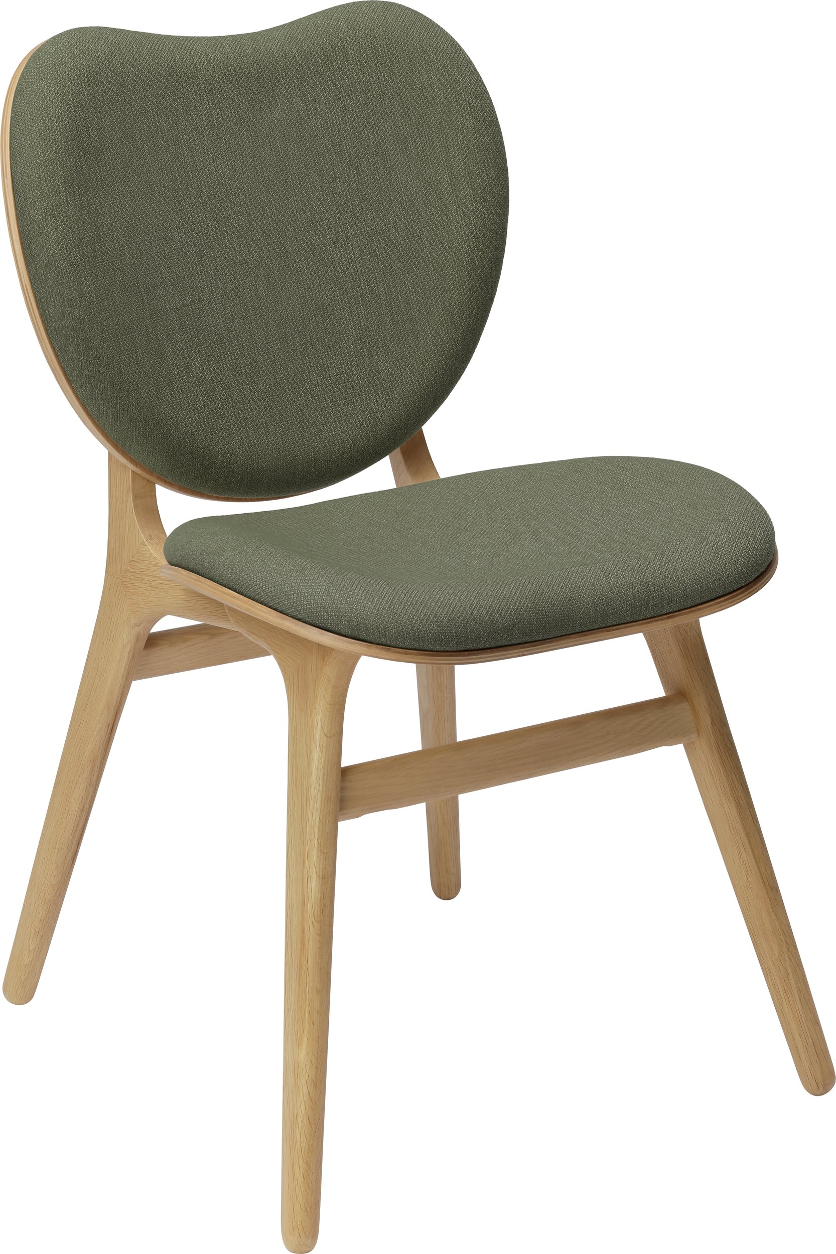 Krzesło Conversation Piece zielone tapicerowane jasny dąb