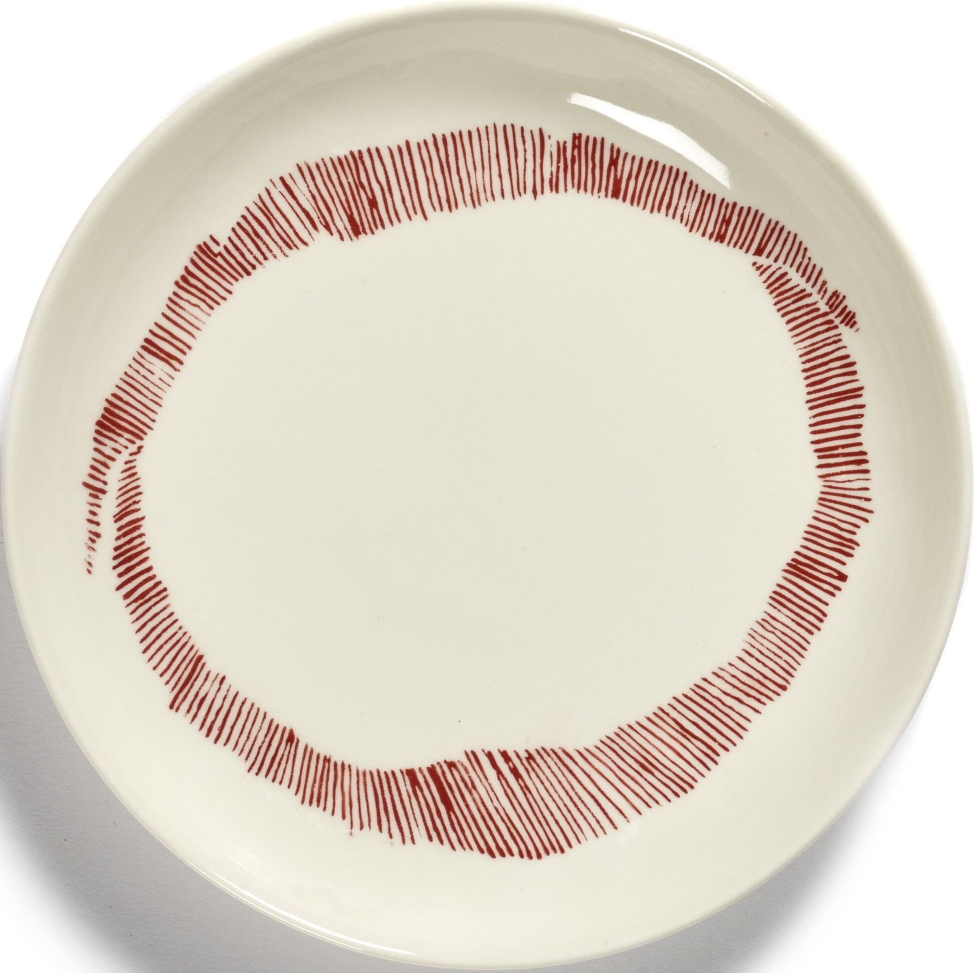 Talerze deserowe Feast 16 cm biało-czerwone 4 szt.