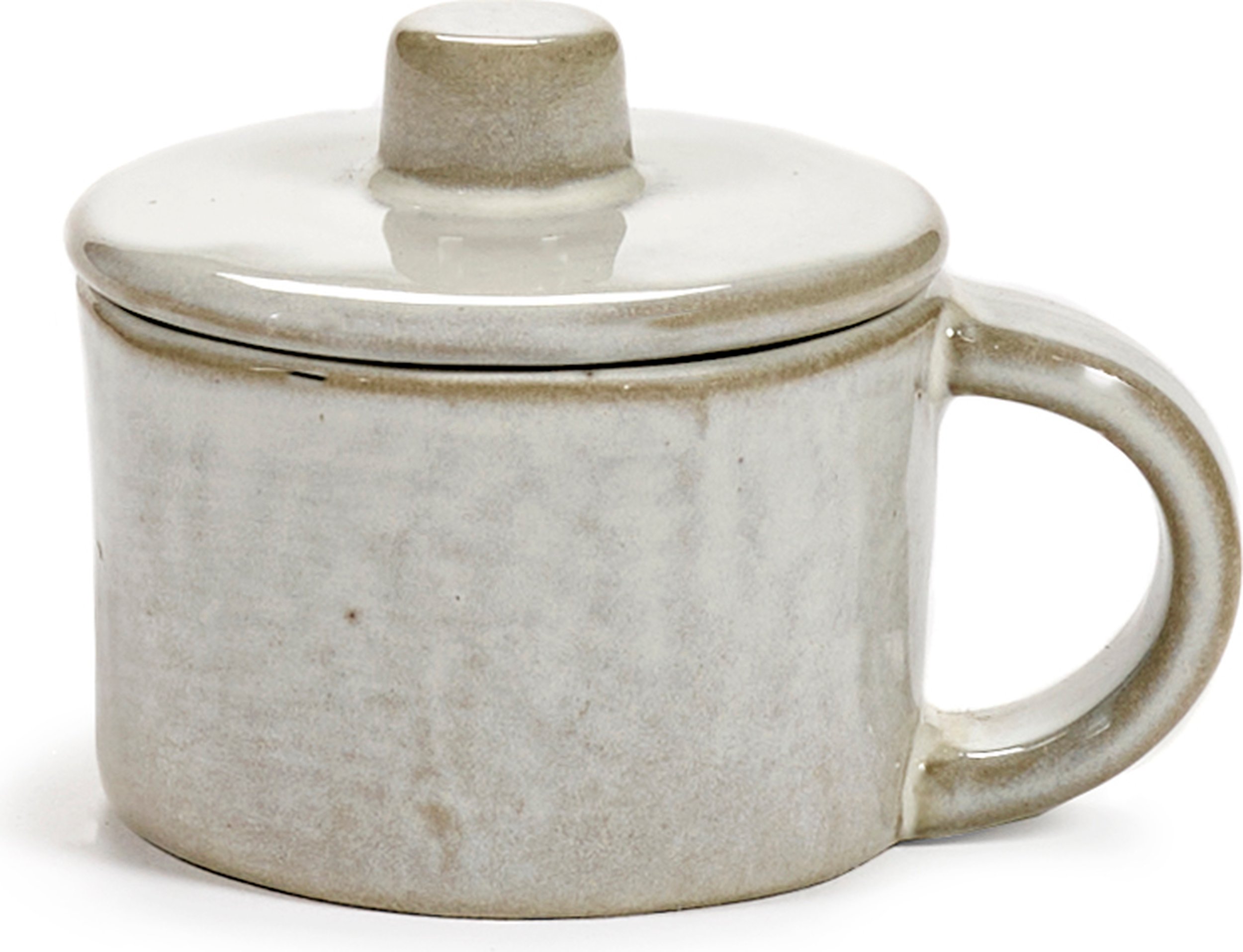 Kubek do kawy ristretto z pokrywką La Mère 60 ml złamana biel