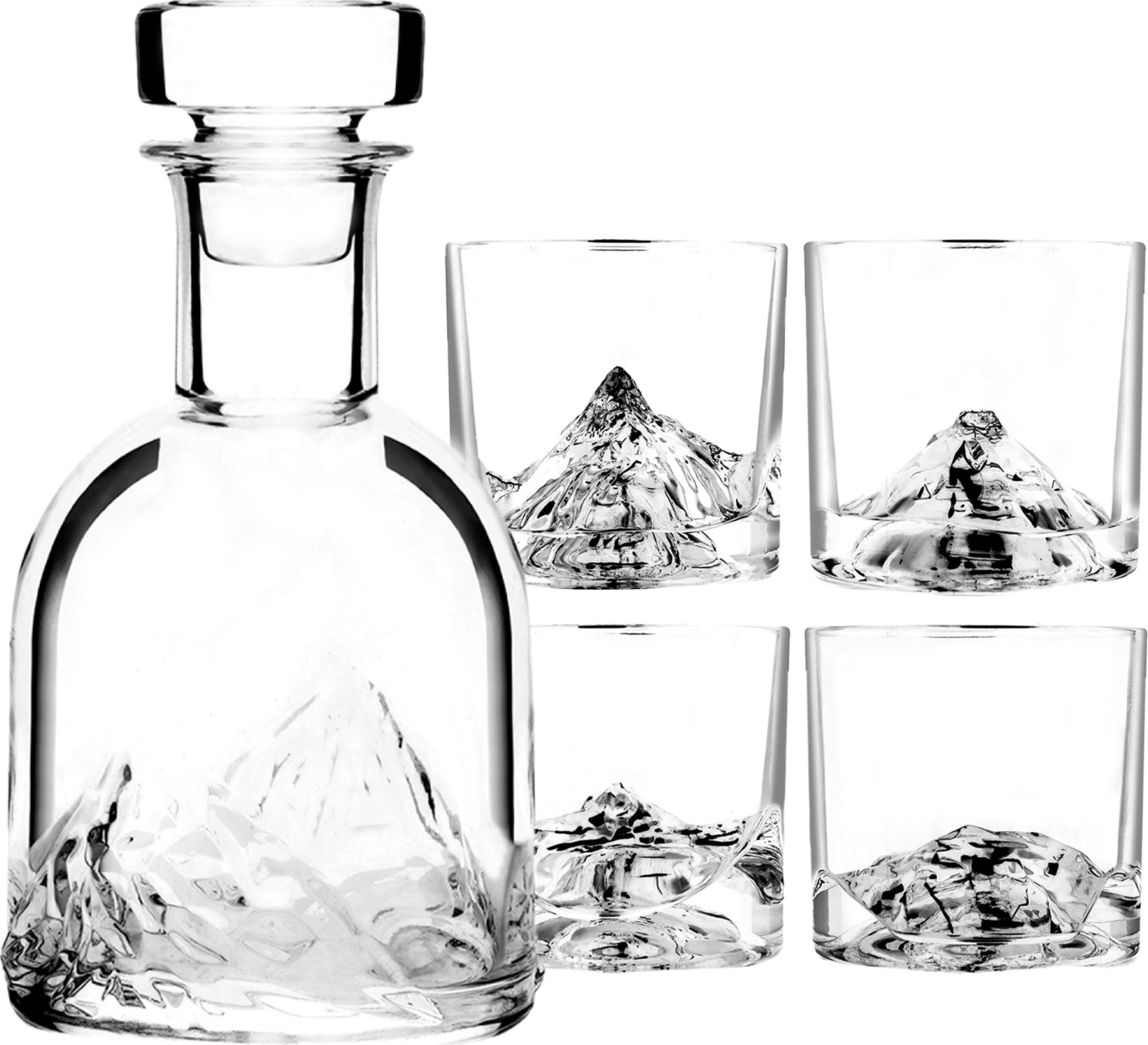 Karafka do whisky The Peaks ze szklankami 5 el.