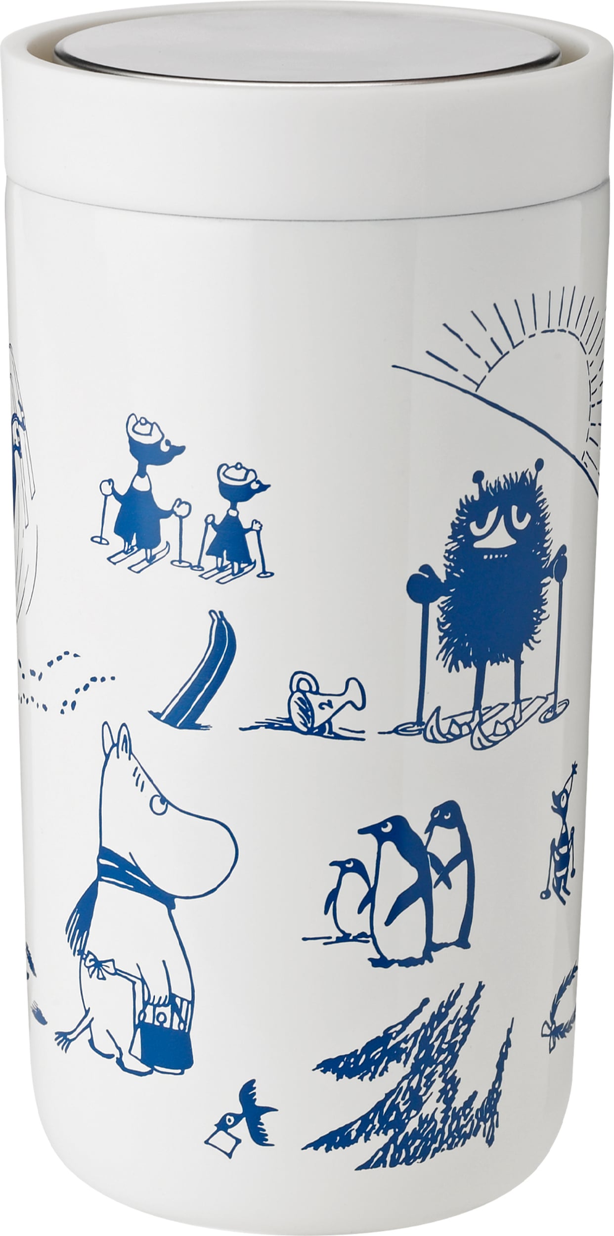 Kubek termiczny To-Go Click Muminki Courage 200 ml biało-niebieski