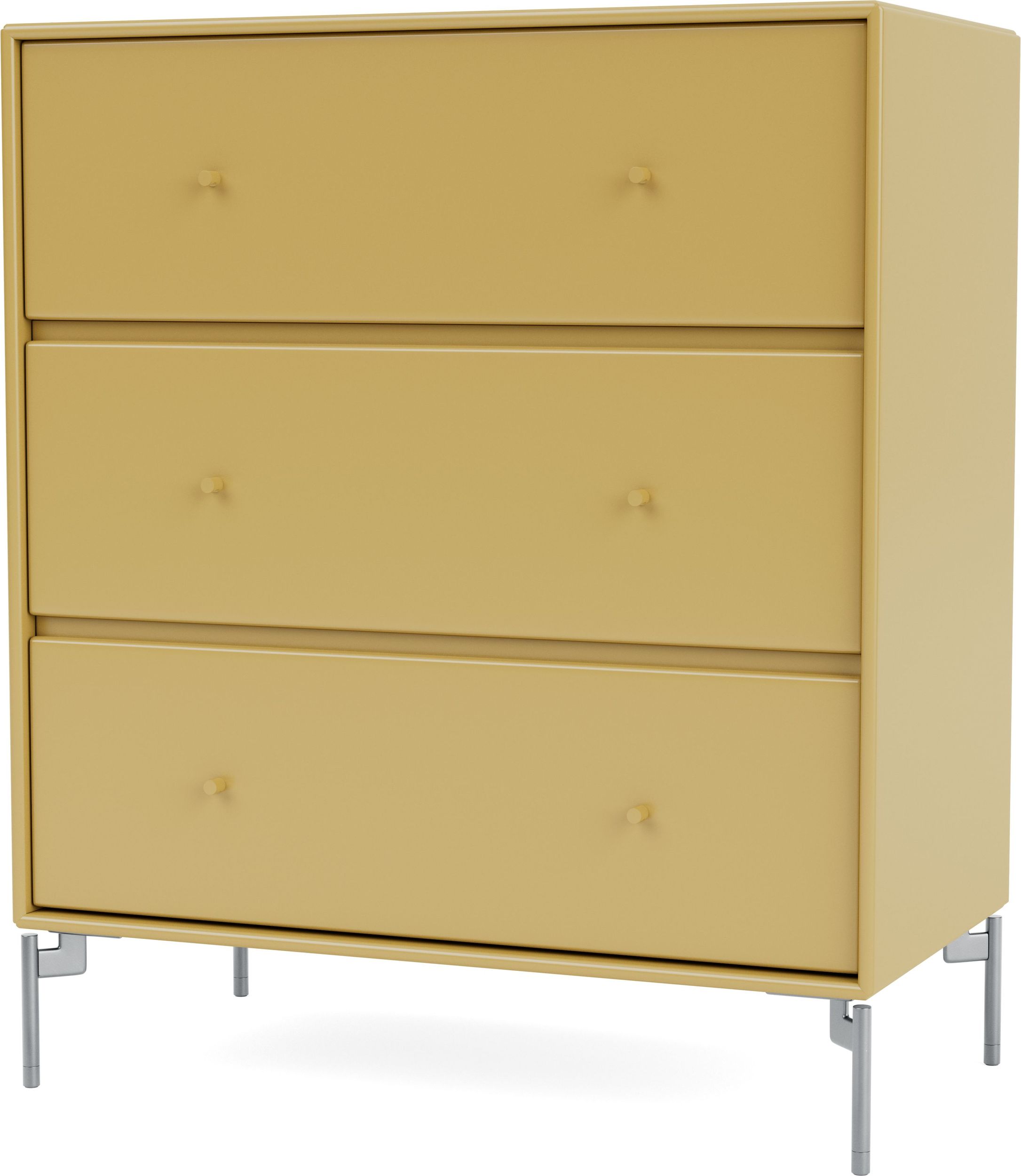 Komoda Carry musztardowa na chromowanych nogach