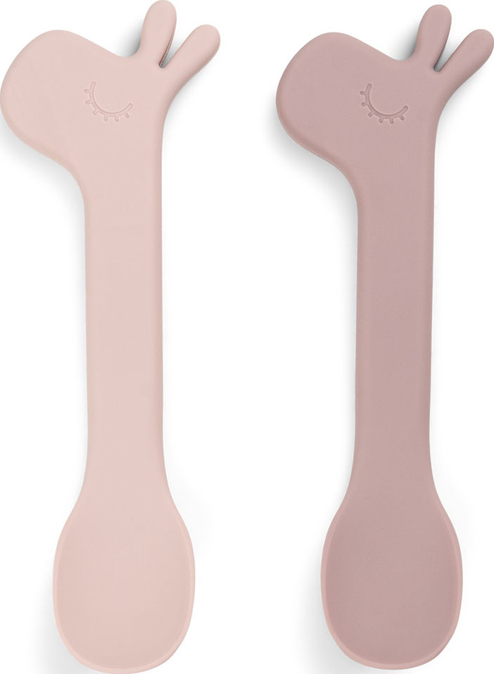 Łyżeczki dziecięce Lalee różowe silikonowe 2 szt.