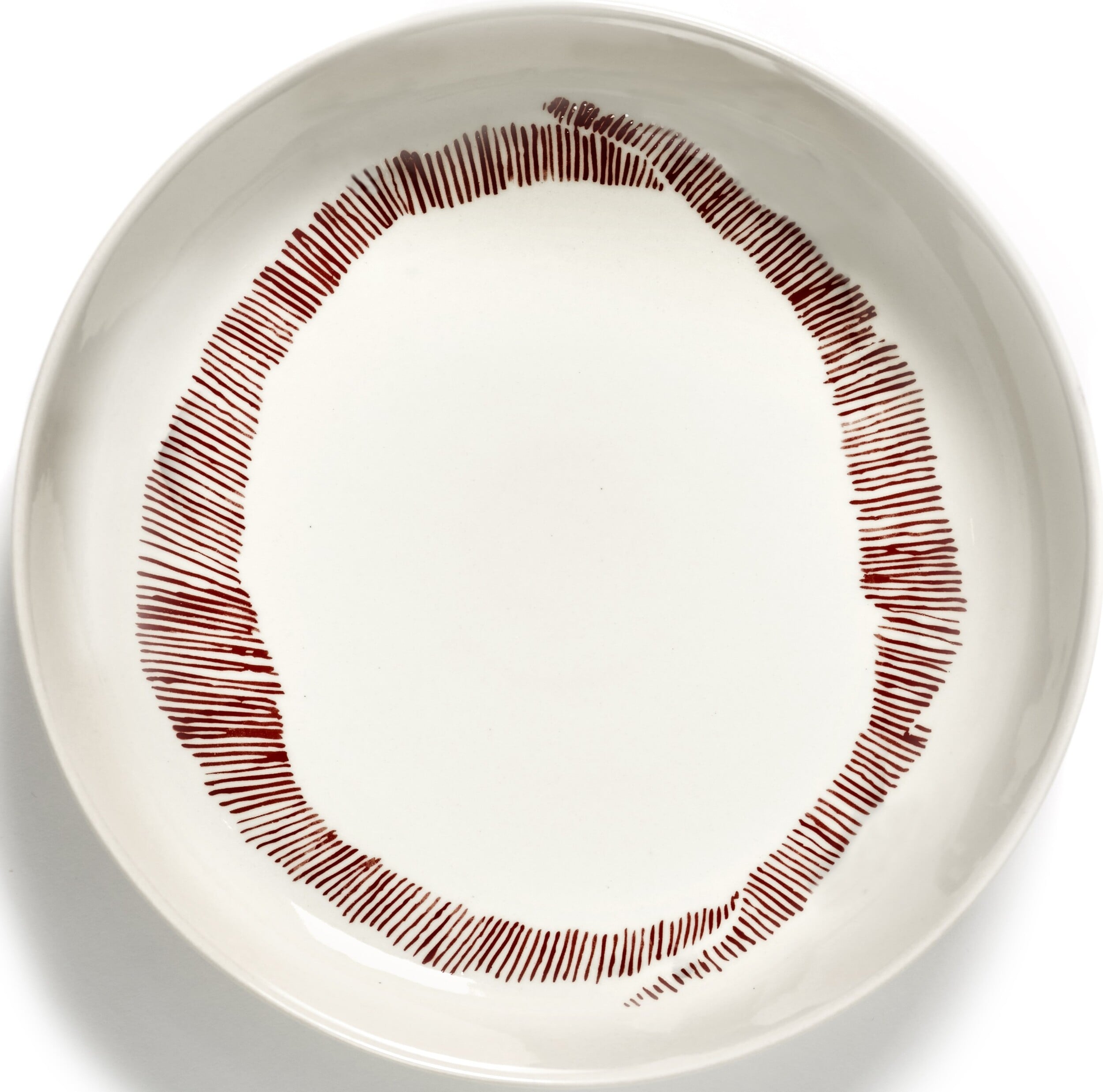 Talerze głębokie Feast 22 cm biało-czerwone 2 szt.