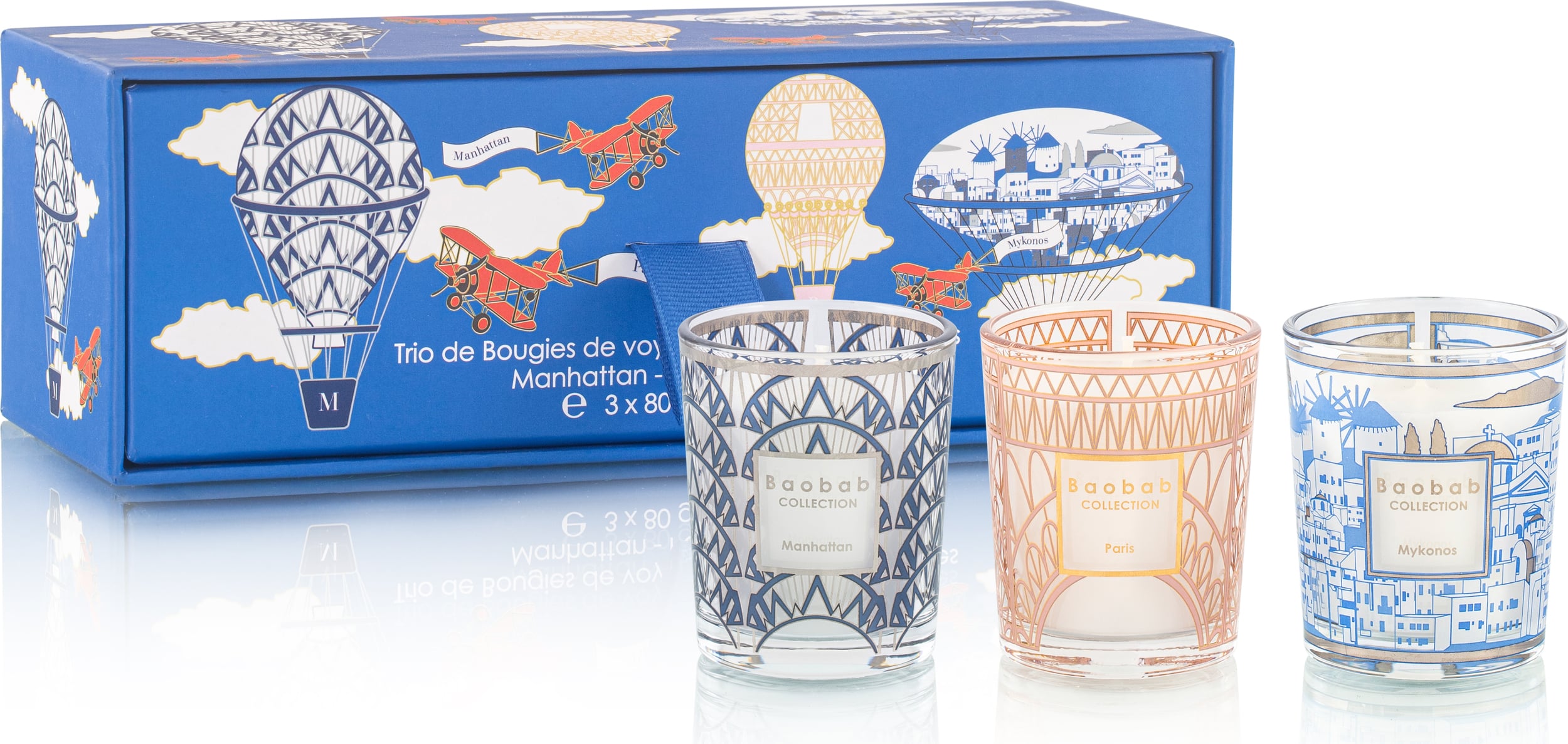 Świece zapachowe My First Baobab Gift Trio Manhattan-Paris-Mykonos 3 szt.