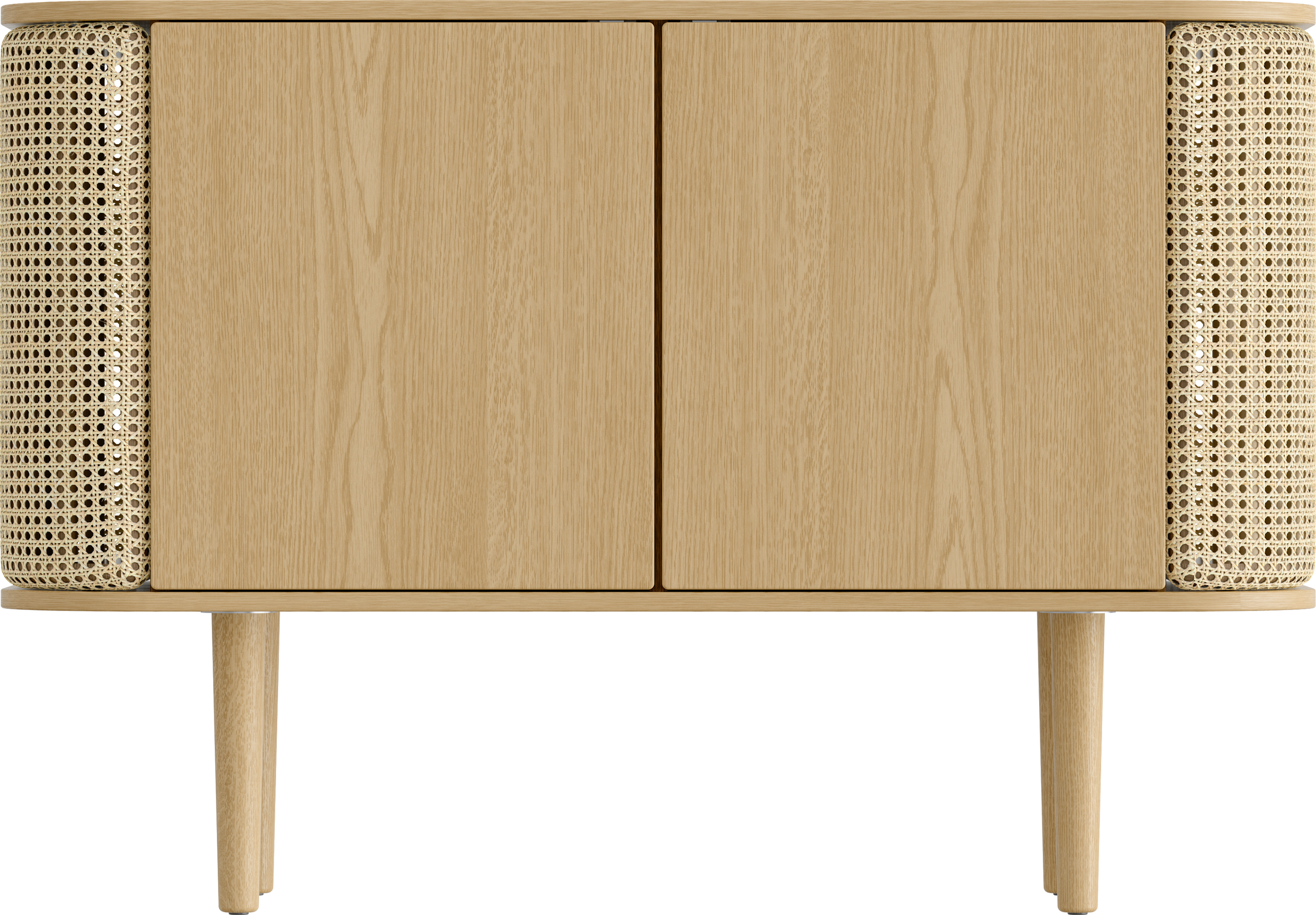 Komoda dwudrzwiowa Treasures dąb i plecionka wiedeńska