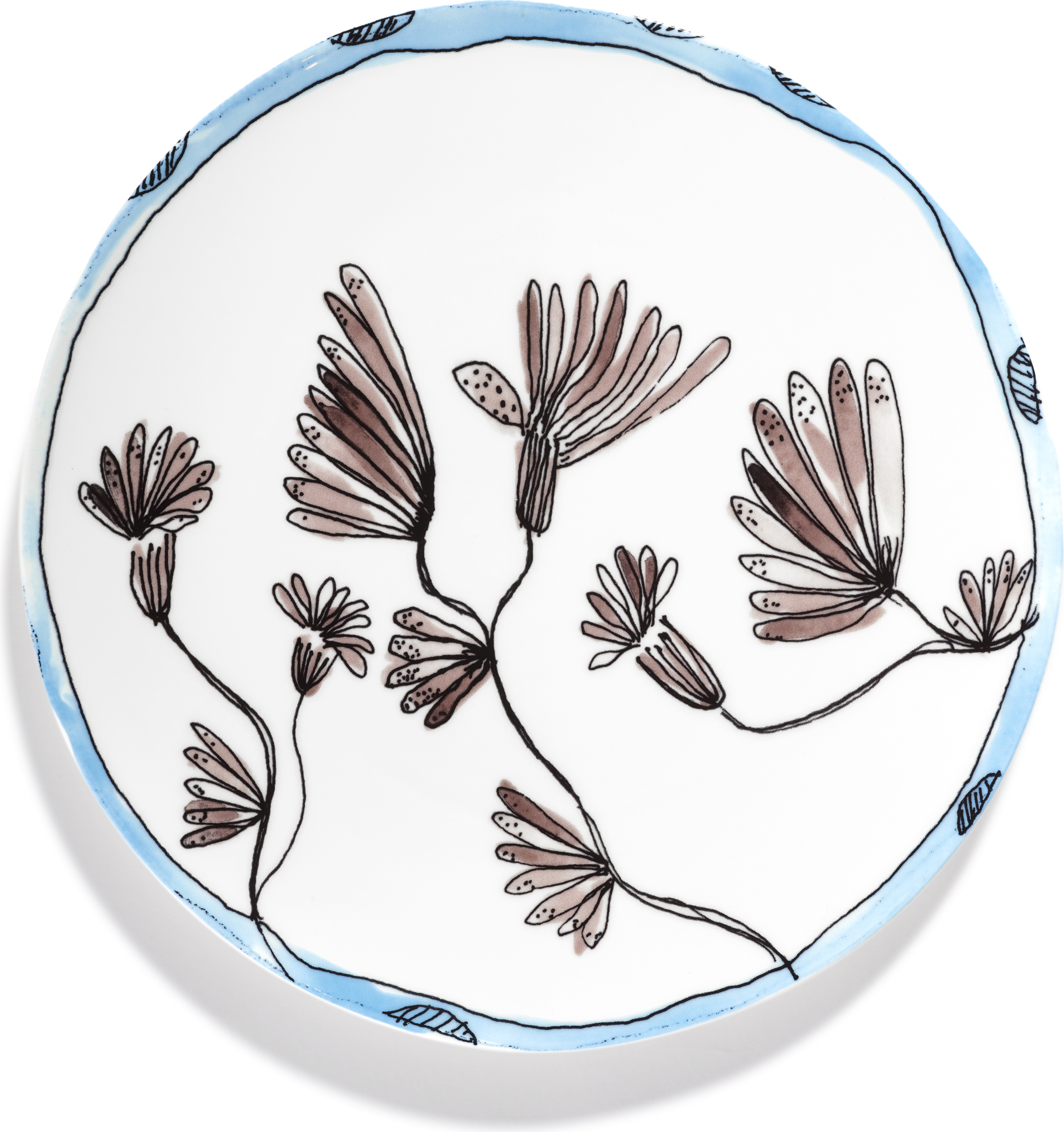 Talerz do serwowania Midnight Flowers Camelia Aubergine 35 cm