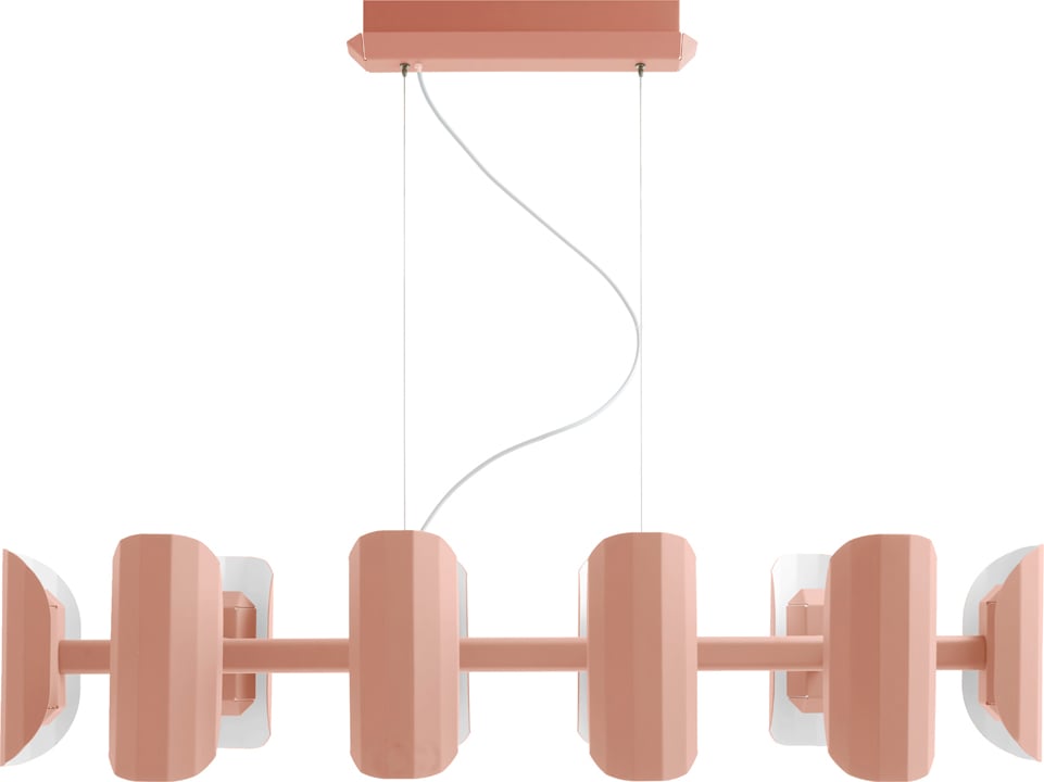 Lampa wisząca wieloramienna Apolin zgaszony róż