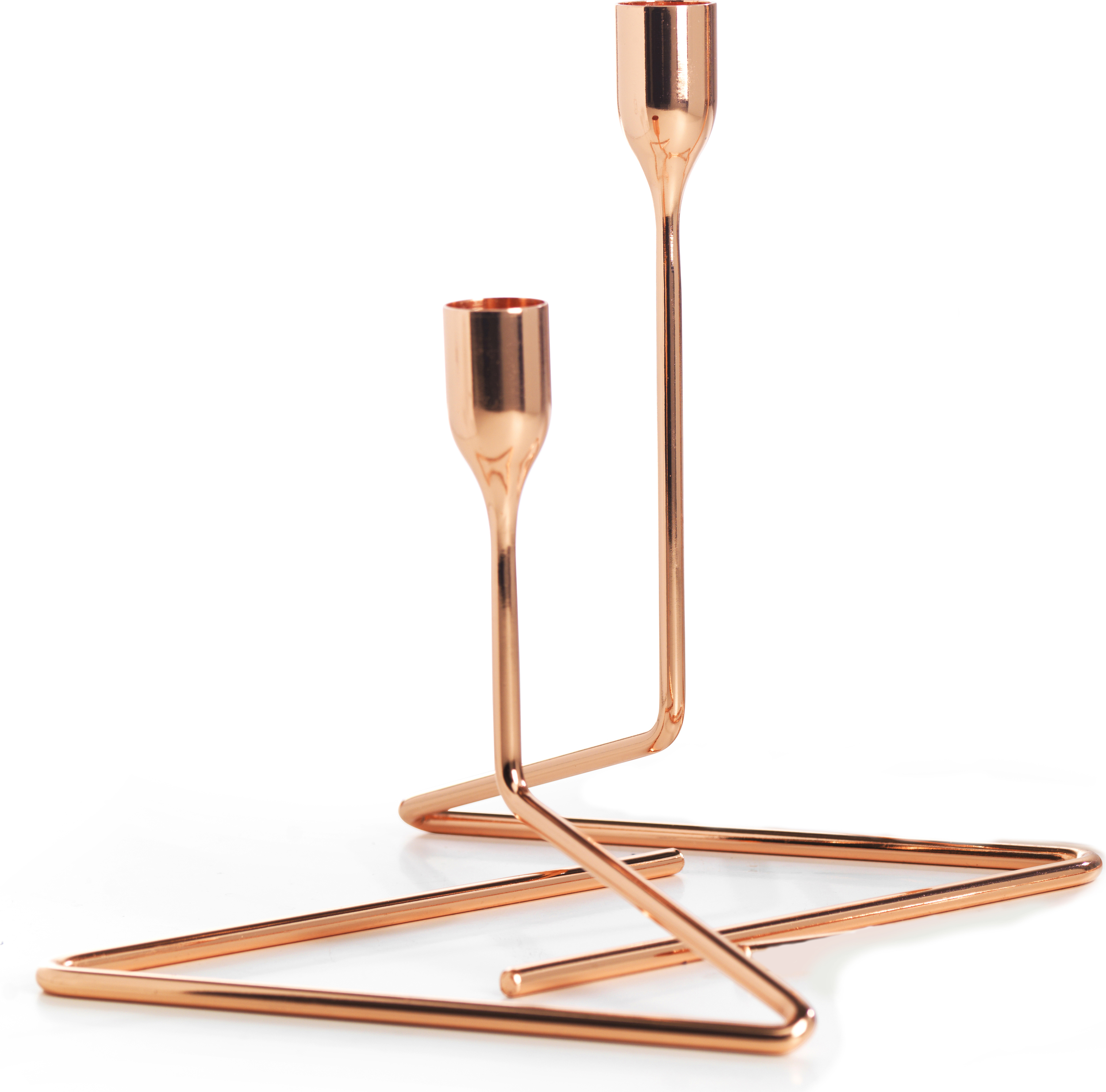 Świeczniki na klasyczne świece Puzzle miedziane 2 szt.