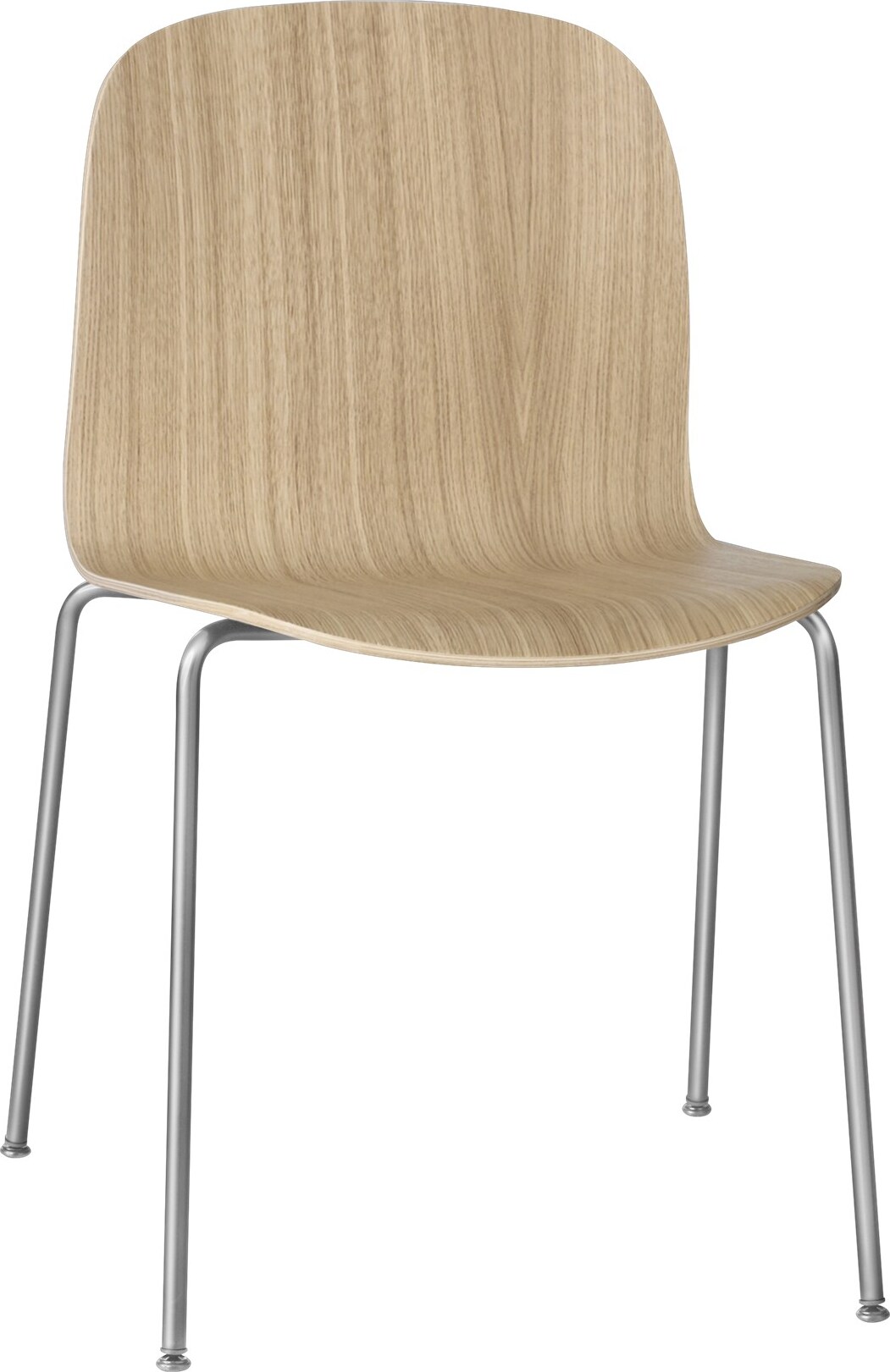 Krzesło Visu Tube jasny dąb na chromowanych nogach