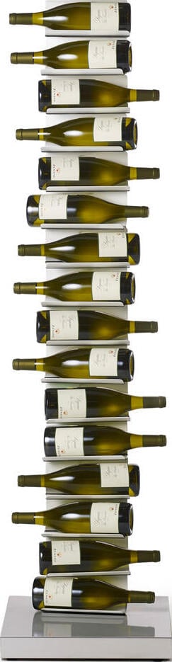 Stojak na wino Ptolomeo 155 cm biały ze srebrną podstawą