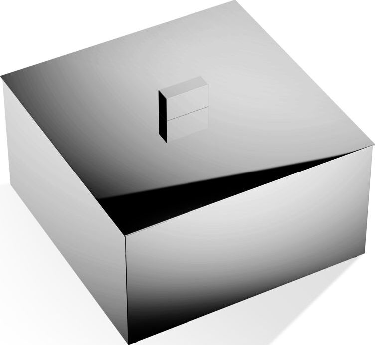Pojemnik łazienkowy Corner 17 cm chrom z pokrywką