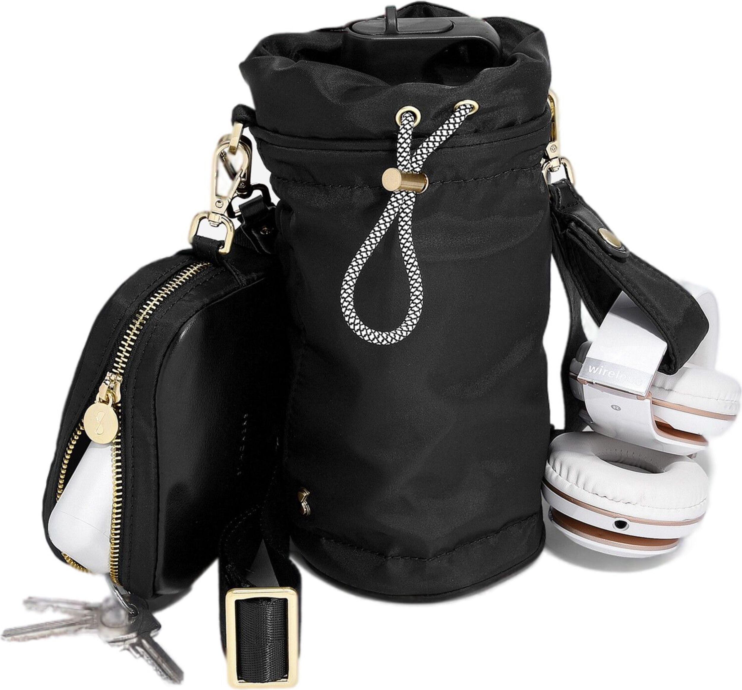 Torba termiczna na butelkę Stackers czarna nylonowa