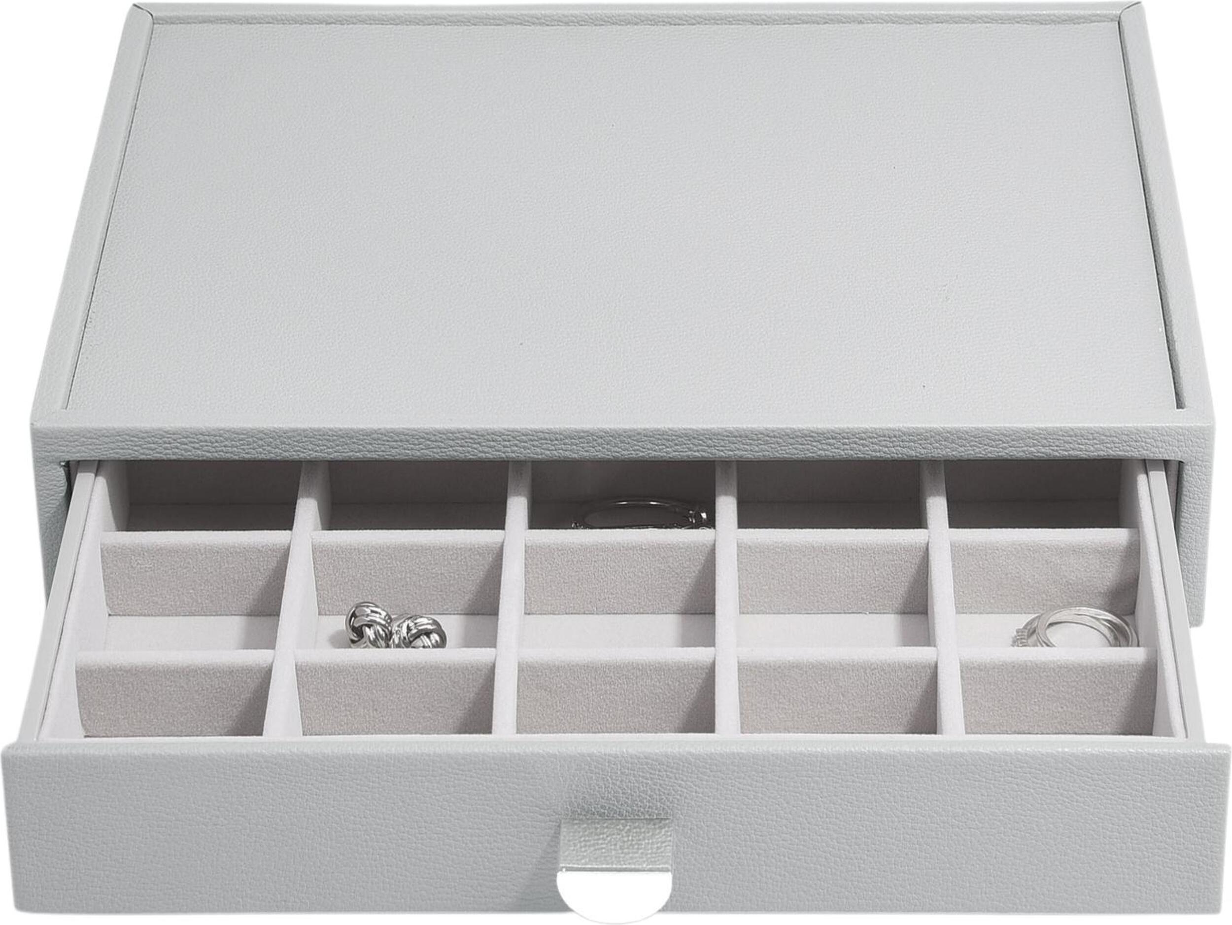 Szkatułka na biżuterię Stackers Pebble 20 komorowa classic kamienna szarość z szufladą